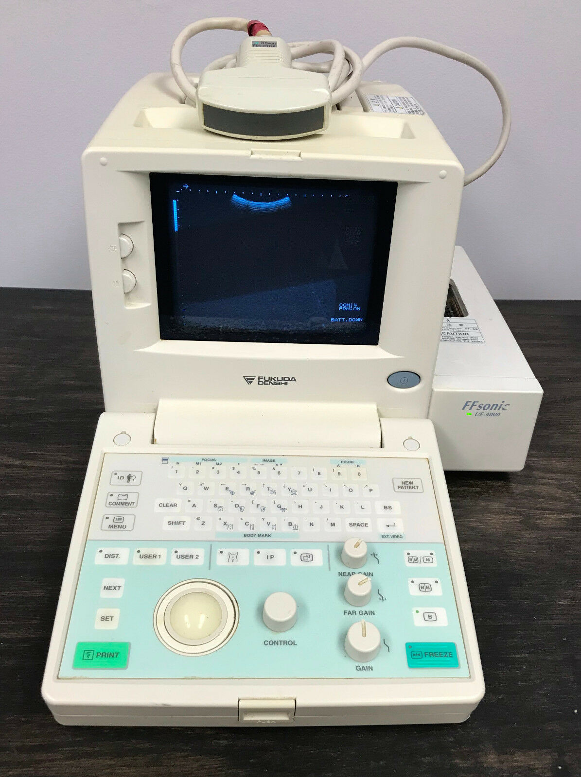 Fukuda Denshi UF-4000 FFSONIC Portable Ultrasound w/ FUT-C111A Transducer  Probe