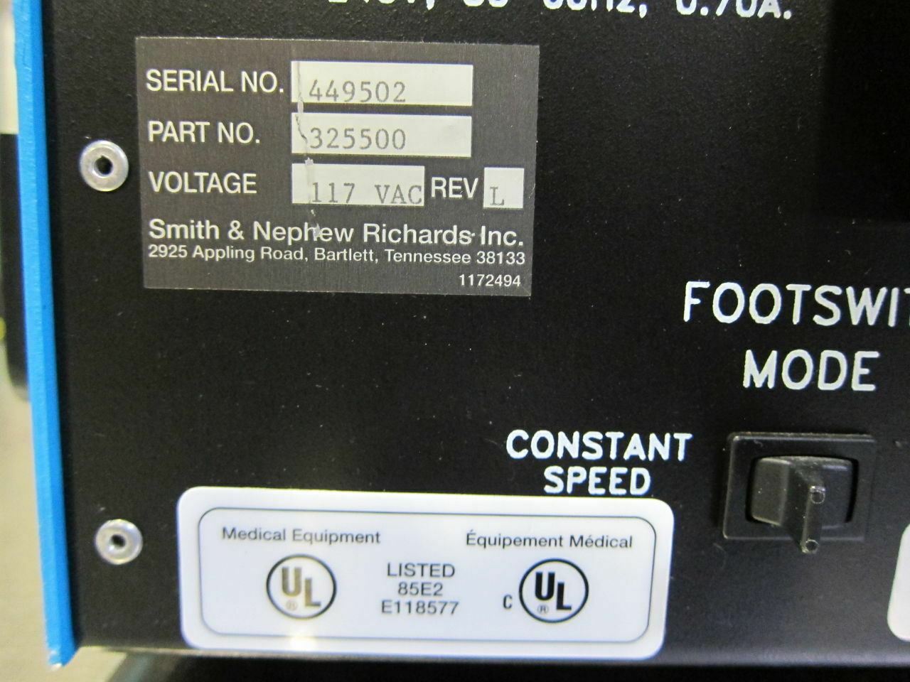 Smith & Nephew/Richards 325500 Synergy Drill System DIAGNOSTIC ULTRASOUND MACHINES FOR SALE