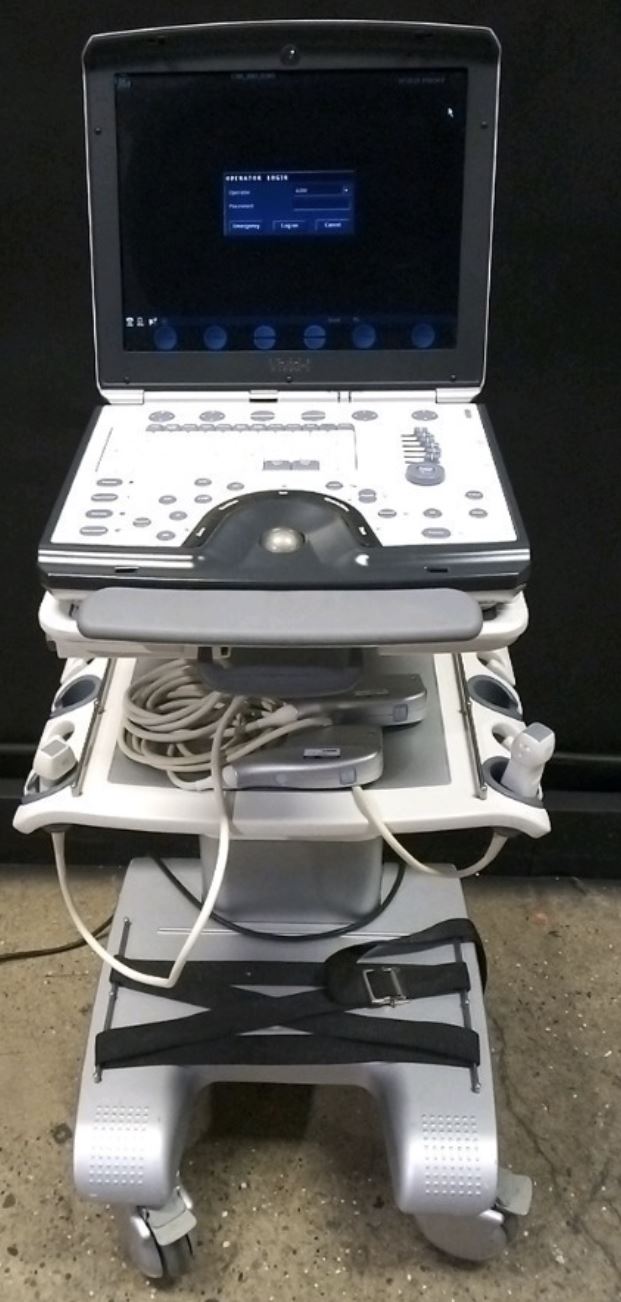 GE VIVID Q PORTABLE ULTRASOUND MACHINE WITH 1 PROBE (6TC RS) 2014 DIAGNOSTIC ULTRASOUND MACHINES FOR SALE