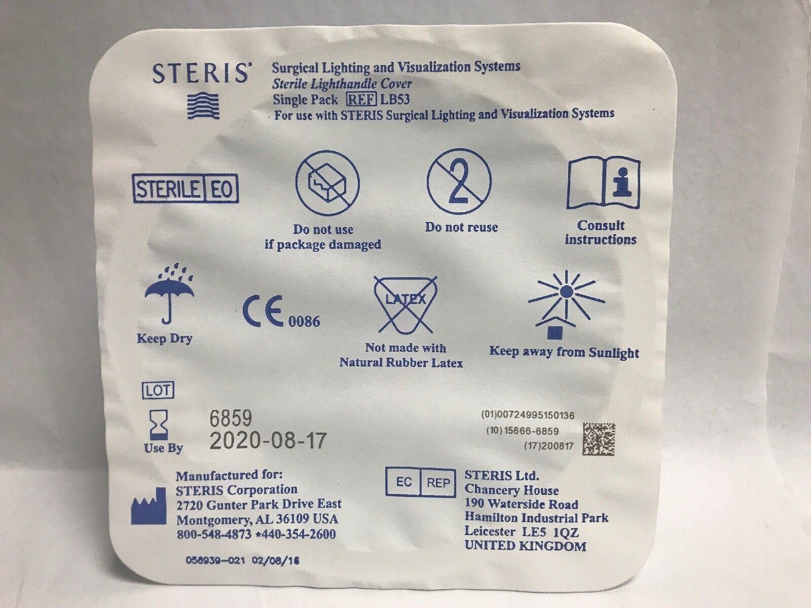 Steris Surgical Lighting Systems Sterile Lighthandle Cover LB53 (117KMD) DIAGNOSTIC ULTRASOUND MACHINES FOR SALE