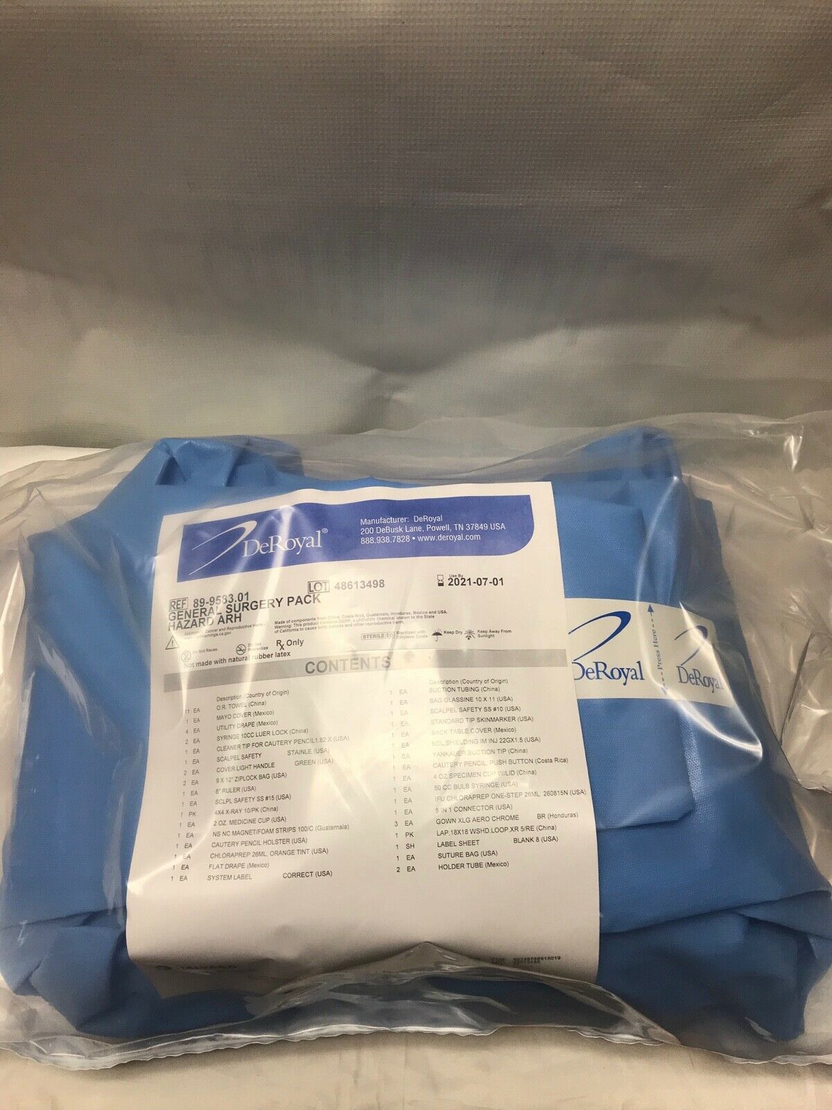 DeRoyal General Surgery Pack, Exp. 07/01/2021 (592KMD) DIAGNOSTIC ULTRASOUND MACHINES FOR SALE