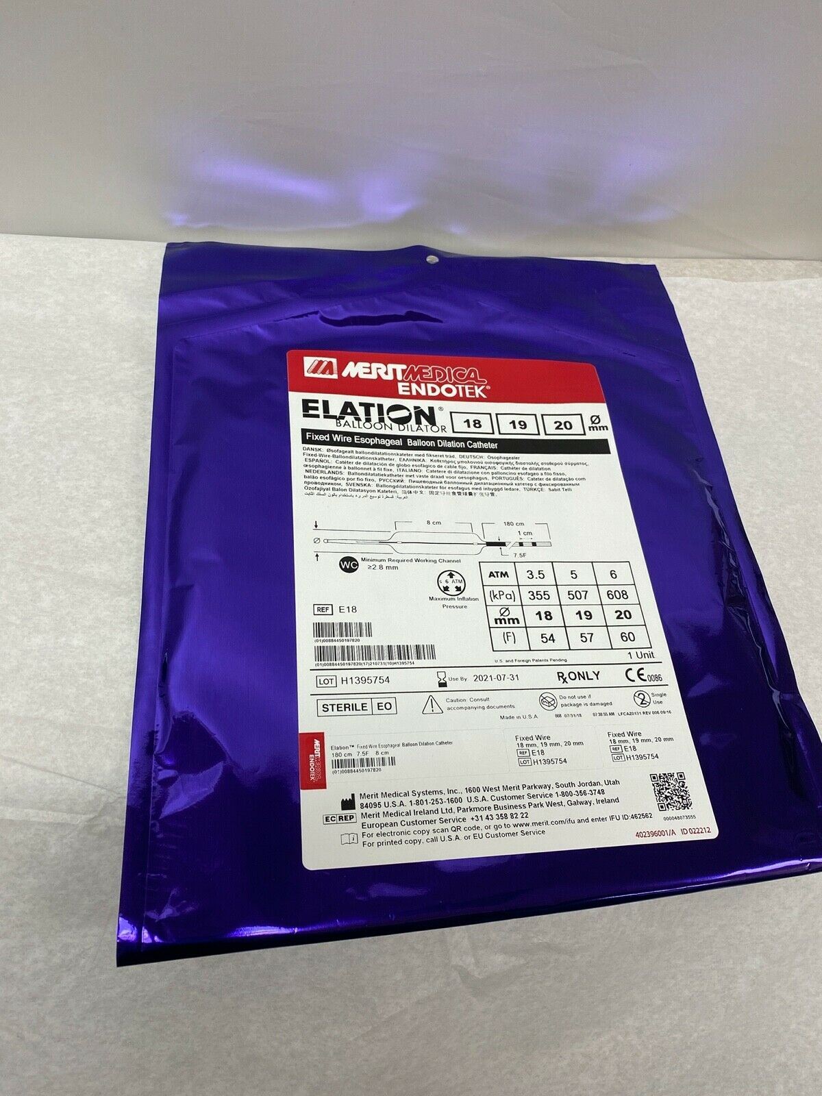 Merit Medical Endotek Elation Balloon Dilator E18 | CEDESP-124 DIAGNOSTIC ULTRASOUND MACHINES FOR SALE