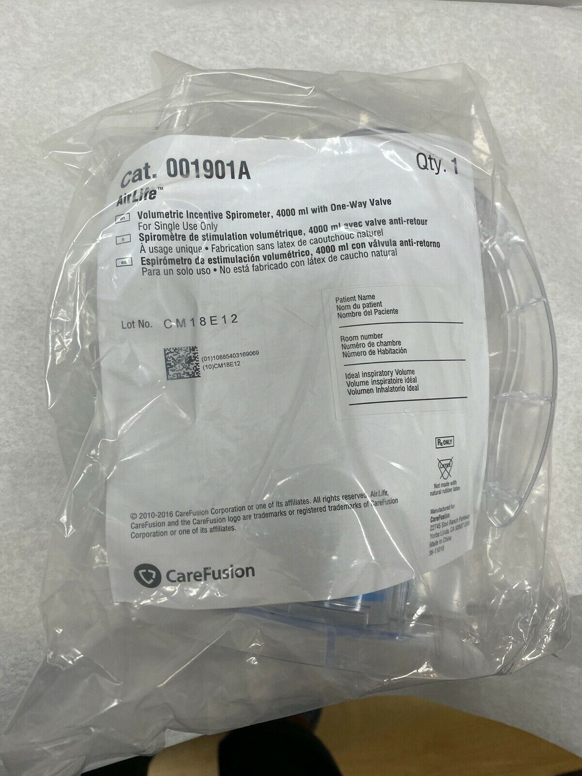 Carefusion AirLife 001901A Volumetric Incentive Spirometer | CEDESP-129 DIAGNOSTIC ULTRASOUND MACHINES FOR SALE