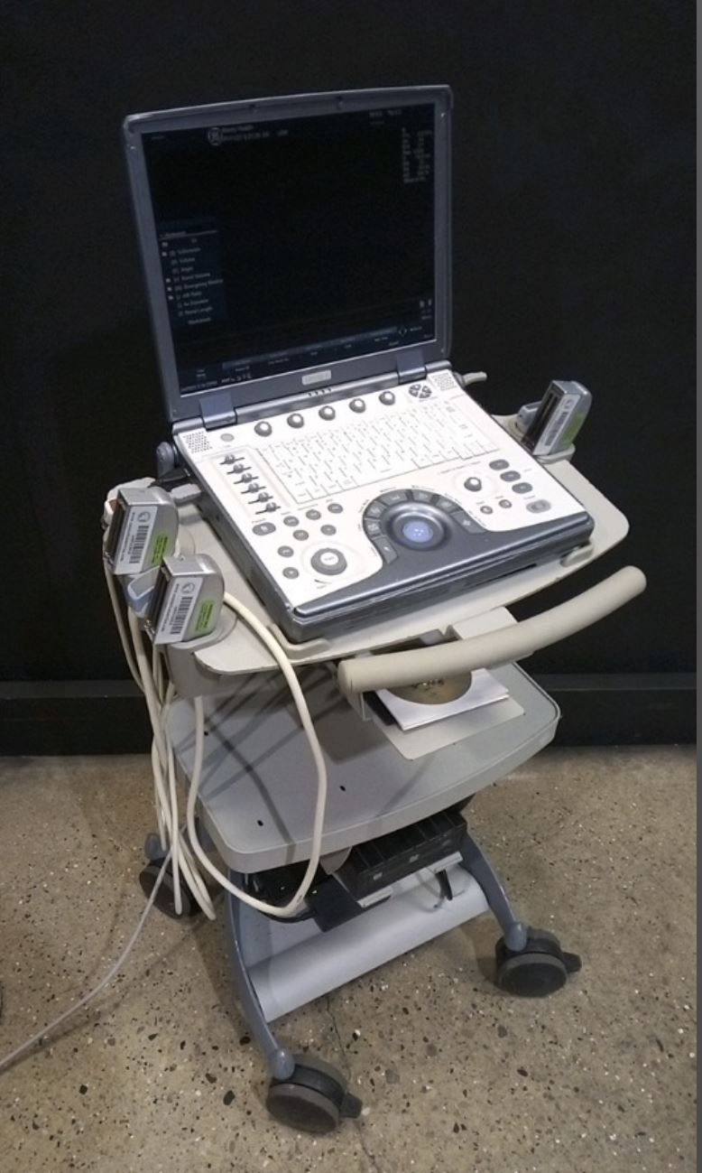 GE LOGIQ E PORTABLE ULTRASOUND MACHINE WITH 3 PROBES (3S,12L,4C) DIAGNOSTIC ULTRASOUND MACHINES FOR SALE