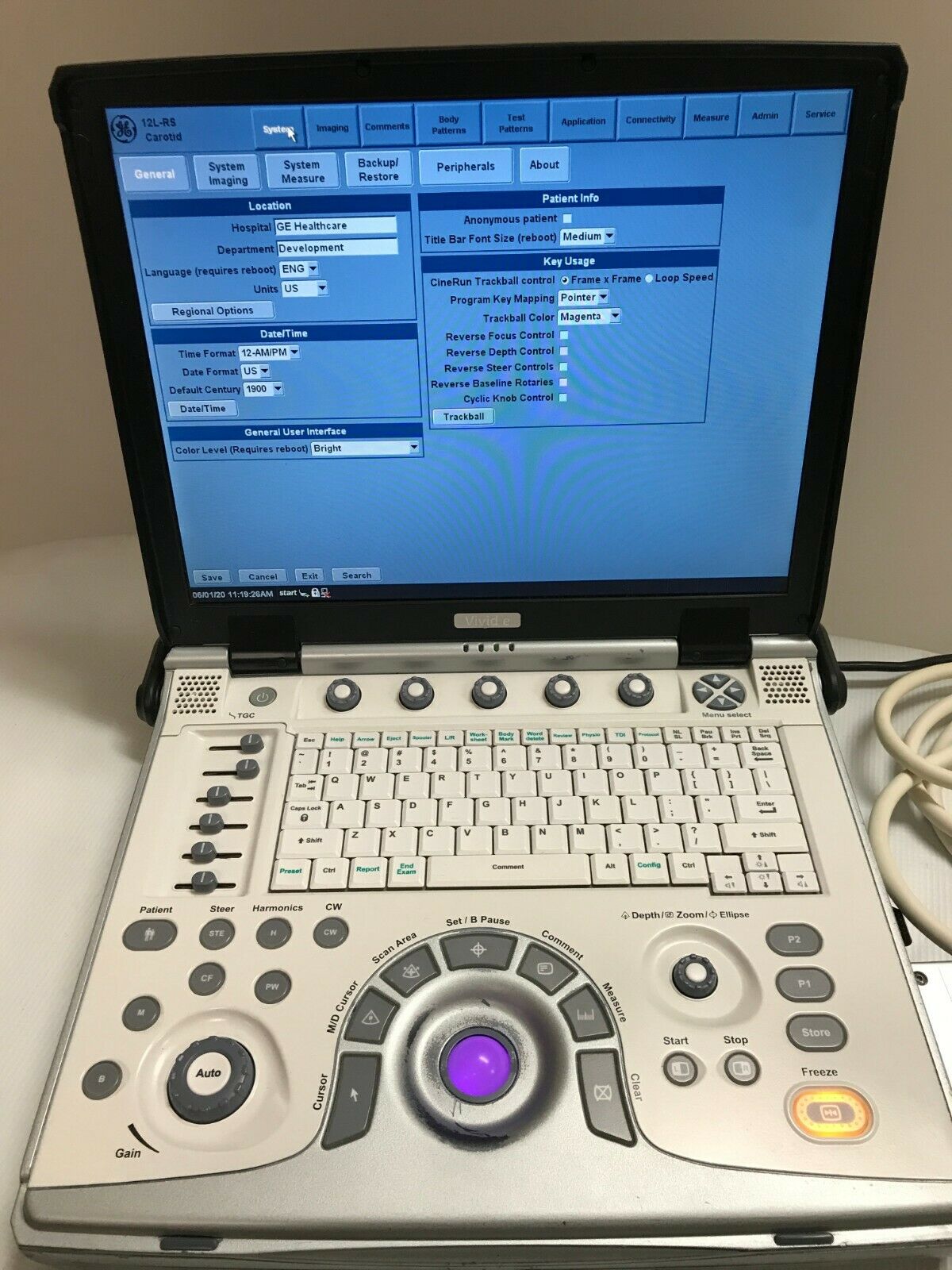 GE Vivid E Color Doppler Ultrasound Scanner, One Cardiac probe - 2013 DIAGNOSTIC ULTRASOUND MACHINES FOR SALE