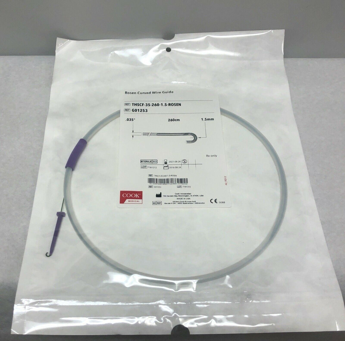 Cook Medical Rosen Curved Wire Guide G01253 | CEDESP-111 – DIAGNOSTIC ...