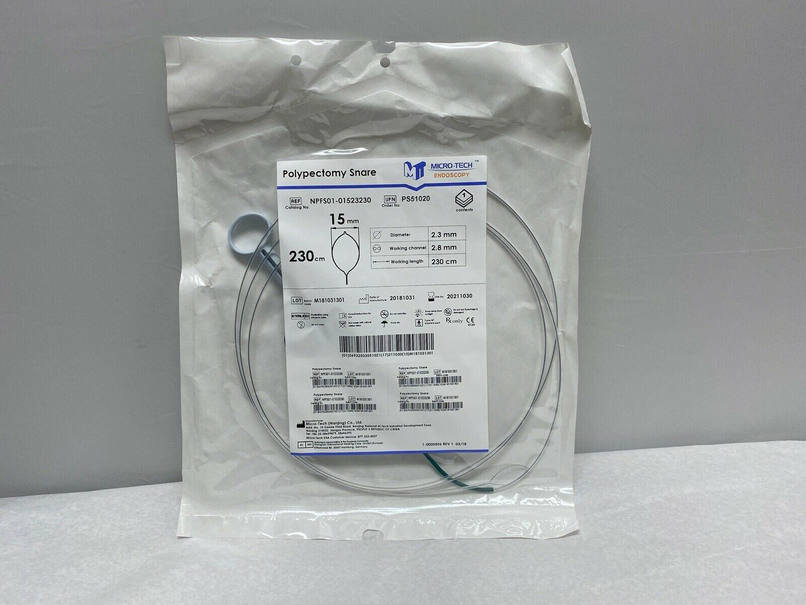 Micro-Tech Endoscopy Polypectomy Snare 15mm NPFS01-01523230 | CEDESP-127 DIAGNOSTIC ULTRASOUND MACHINES FOR SALE