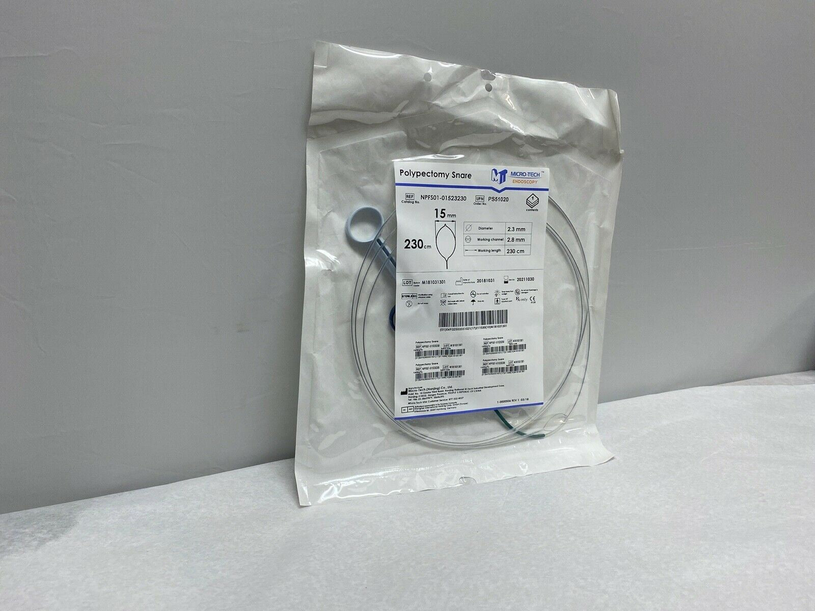 Micro-Tech Endoscopy Polypectomy Snare 15mm NPFS01-01523230 | CEDESP-127 DIAGNOSTIC ULTRASOUND MACHINES FOR SALE