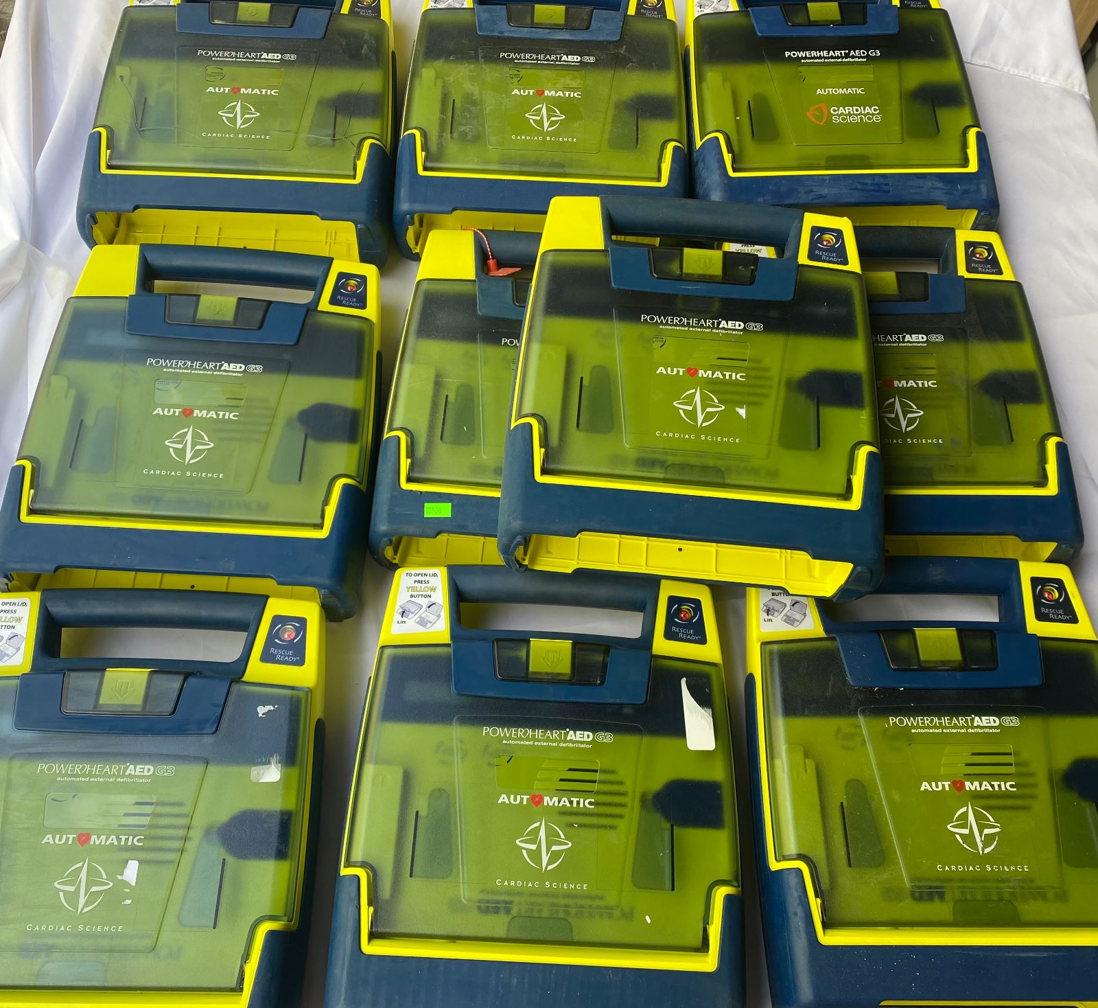 Lots of 10 Cardiac Science PowerHeart G3 AED + *Main Unit ONLY* NO Battery/Pads DIAGNOSTIC ULTRASOUND MACHINES FOR SALE