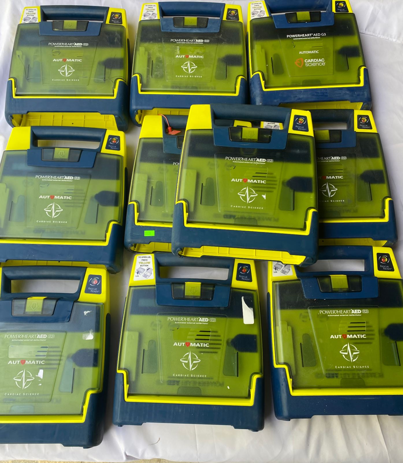 Lots of 10 Cardiac Science PowerHeart G3 AED + *Main Unit ONLY* NO Battery/Pads DIAGNOSTIC ULTRASOUND MACHINES FOR SALE