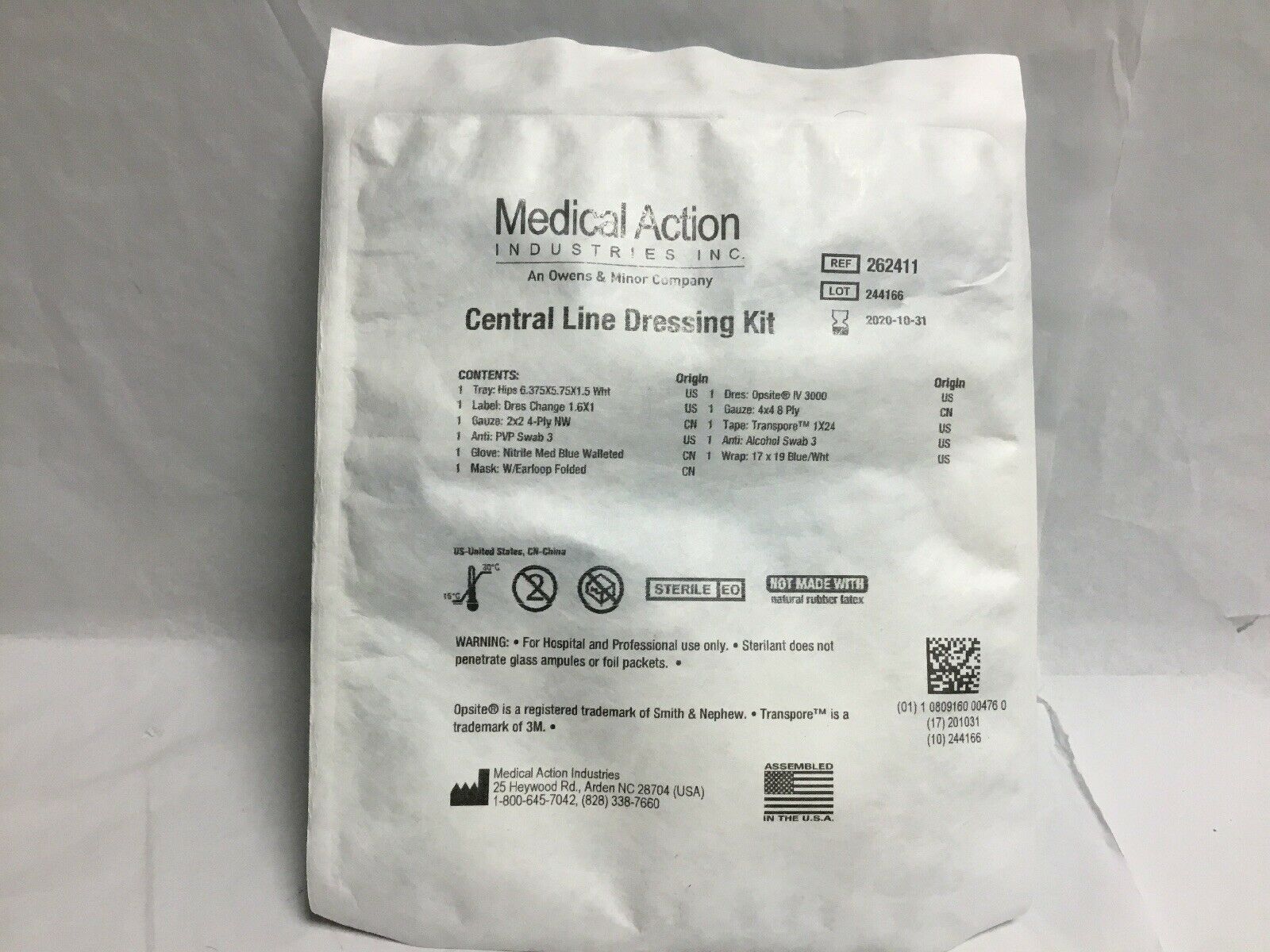 Medical Action Industries Inc. Central Line Dressing Kit (38KMD) DIAGNOSTIC ULTRASOUND MACHINES FOR SALE