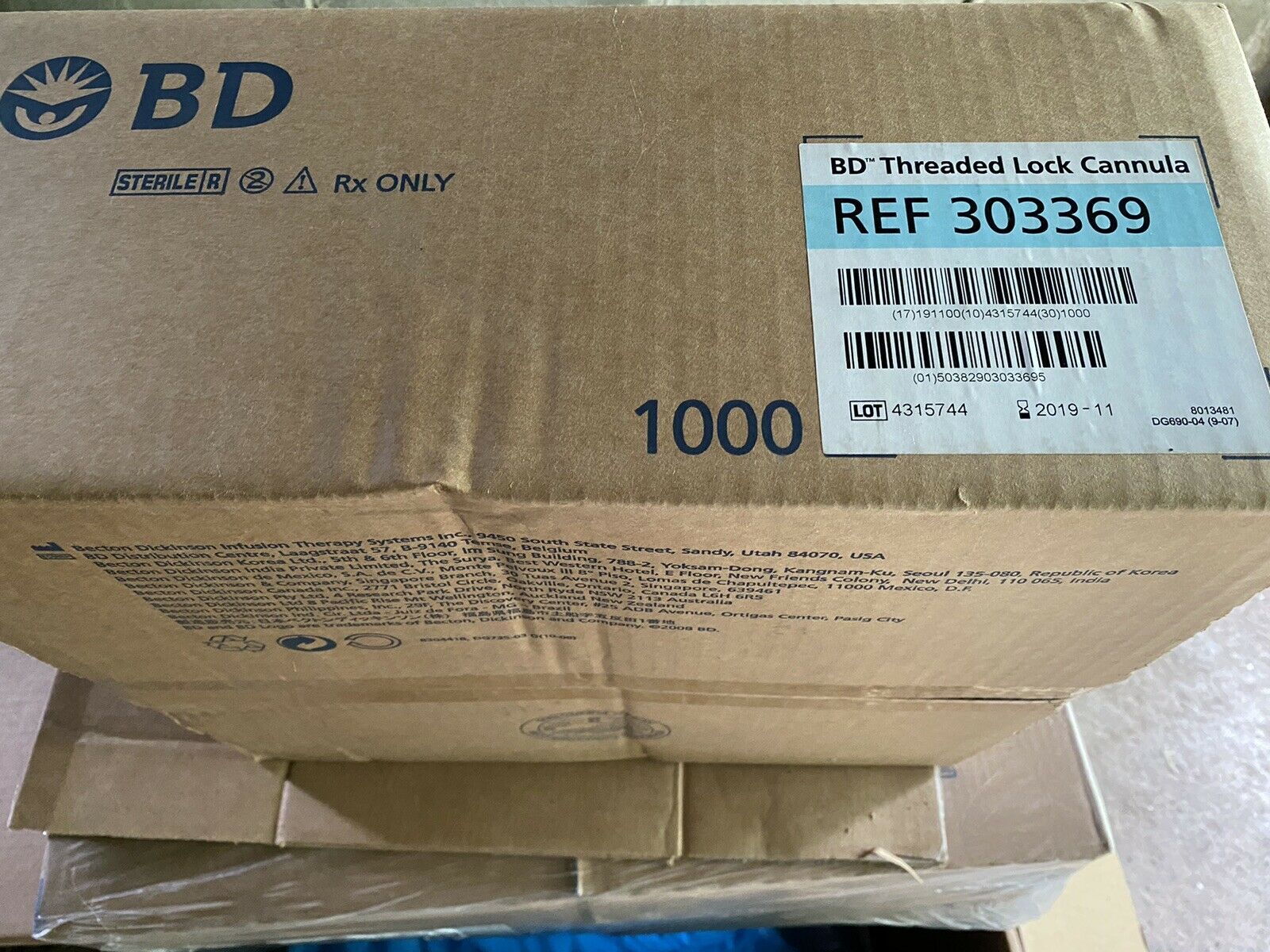 BD Threaded Lock Cannula 303369 Box Of 1000 For Training DIAGNOSTIC ULTRASOUND MACHINES FOR SALE