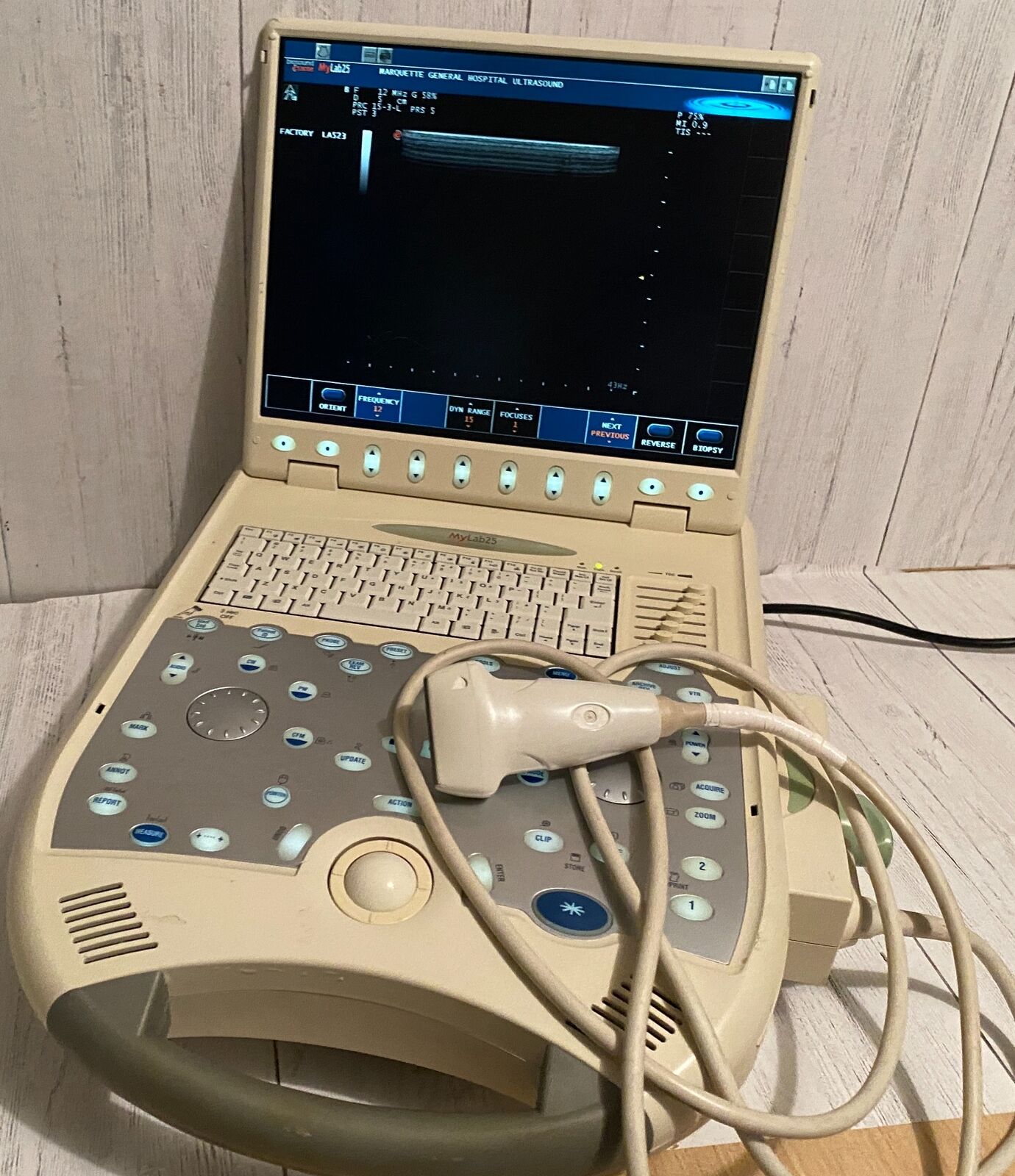 Esaote BioSound MyLab25  Portable Ultrasound with linear array probe  2005 DIAGNOSTIC ULTRASOUND MACHINES FOR SALE