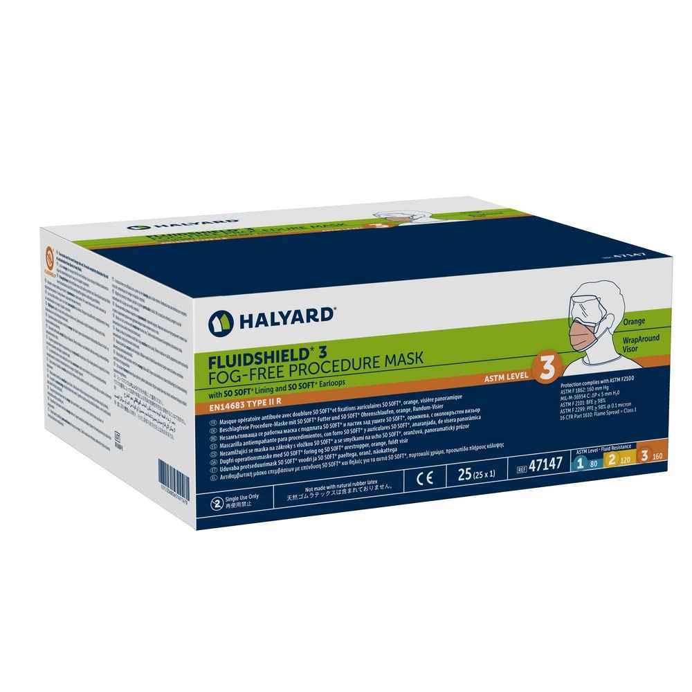 HALYARD* FLUIDSHIELD* Level 3 Disposable Face Mask with SO Soft* Lining/Earloop DIAGNOSTIC ULTRASOUND MACHINES FOR SALE