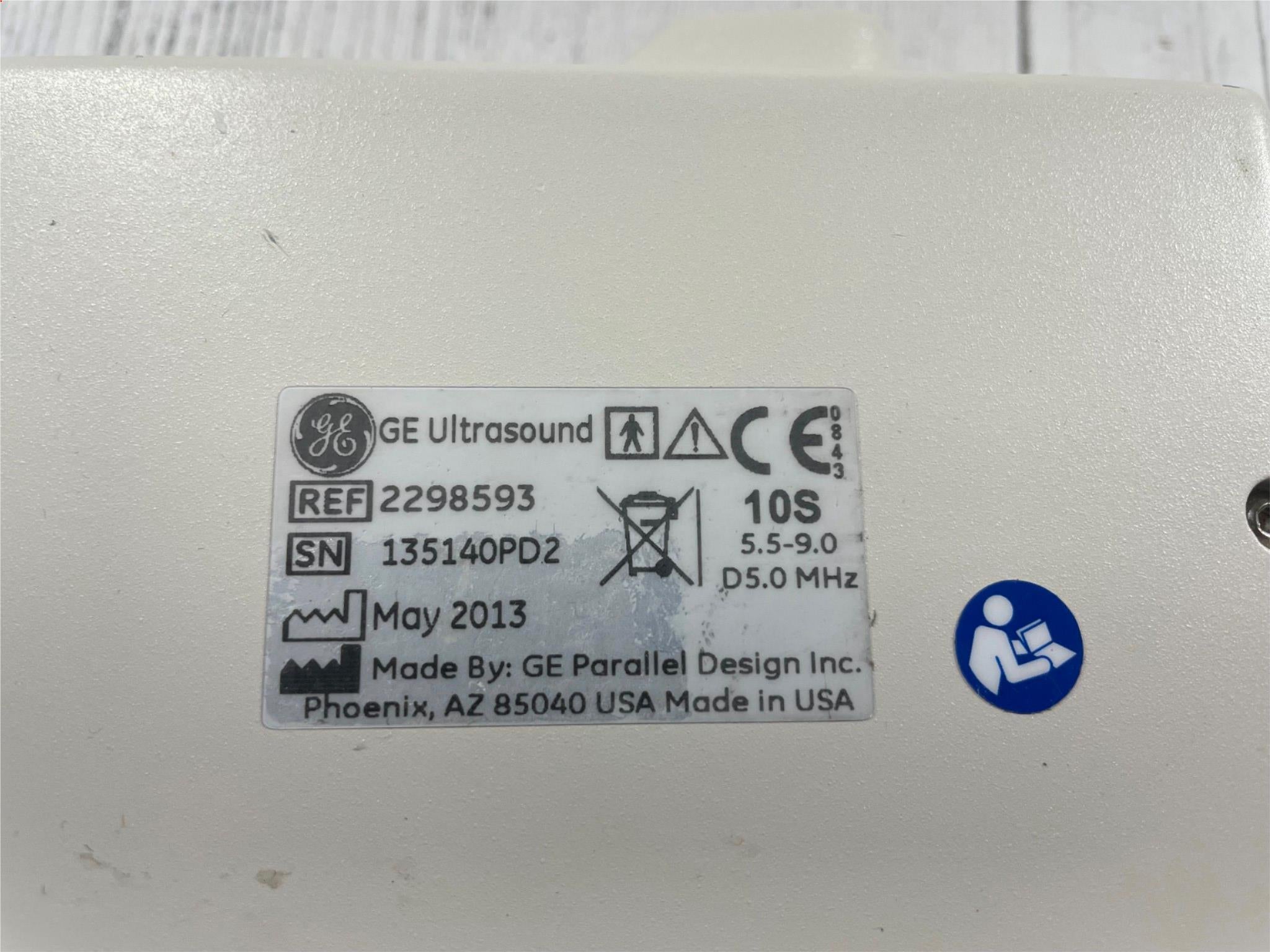 GE Healthcare 10s Ultrasound Probe REF:2298593 SN:135140PD2 DIAGNOSTIC ULTRASOUND MACHINES FOR SALE