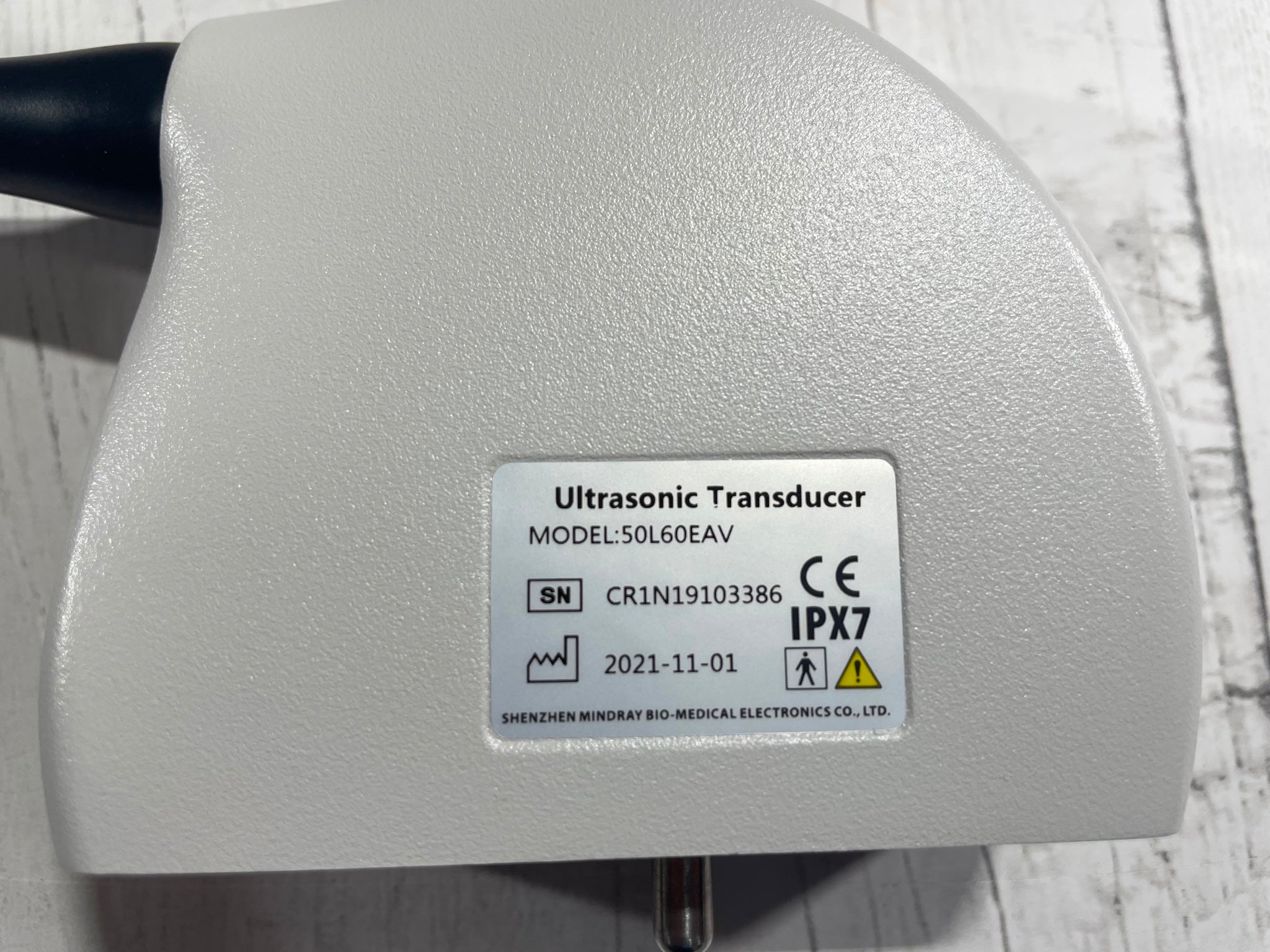 Mindray Ultrasonic Transducer MODEL: 50L60EAV SN: CR1N19103386 DIAGNOSTIC ULTRASOUND MACHINES FOR SALE