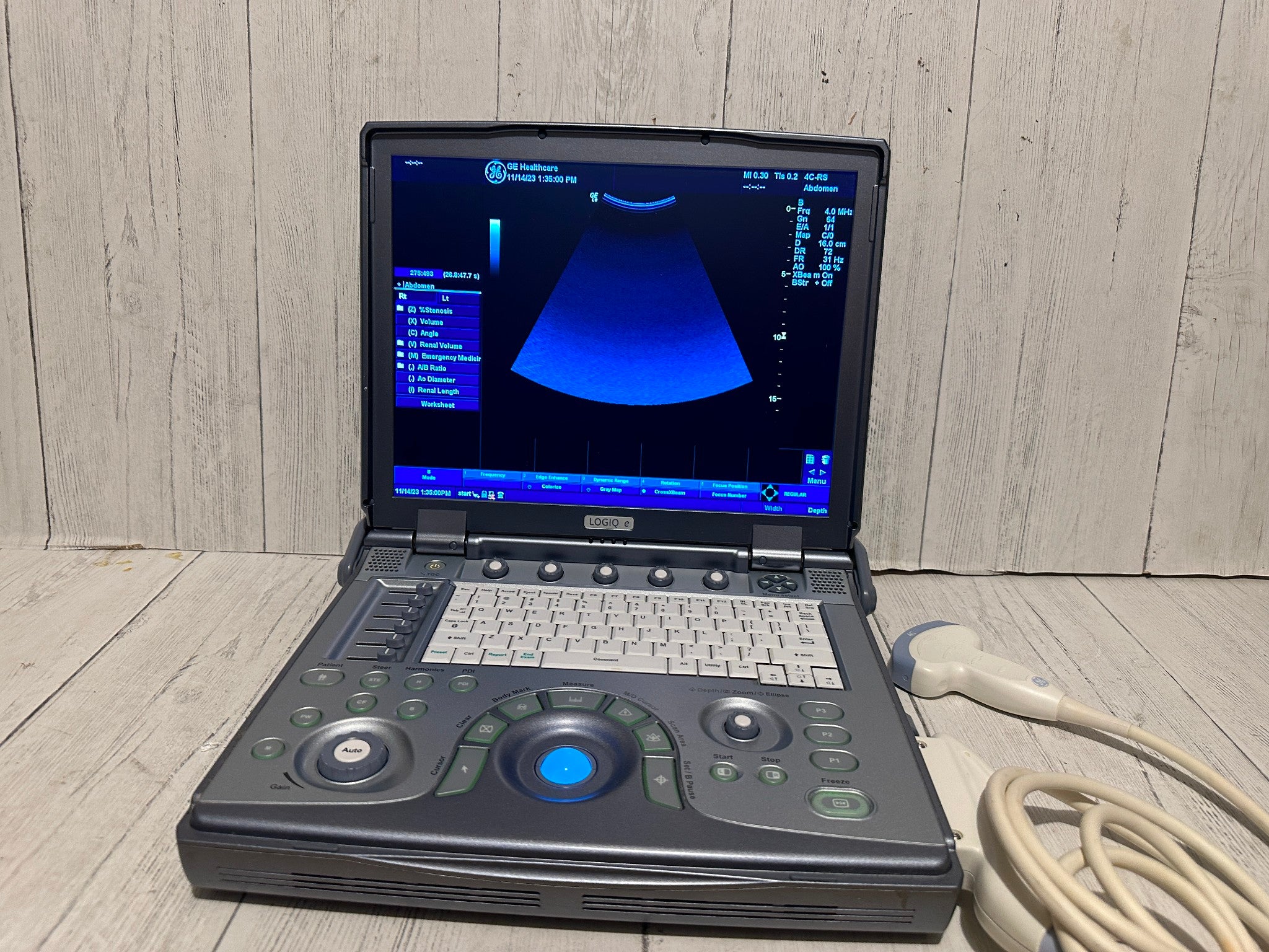 GE LOGIQ E  Ultrasound DOM 2012 with two probe 4c-Rs and 3S-rs DIAGNOSTIC ULTRASOUND MACHINES FOR SALE