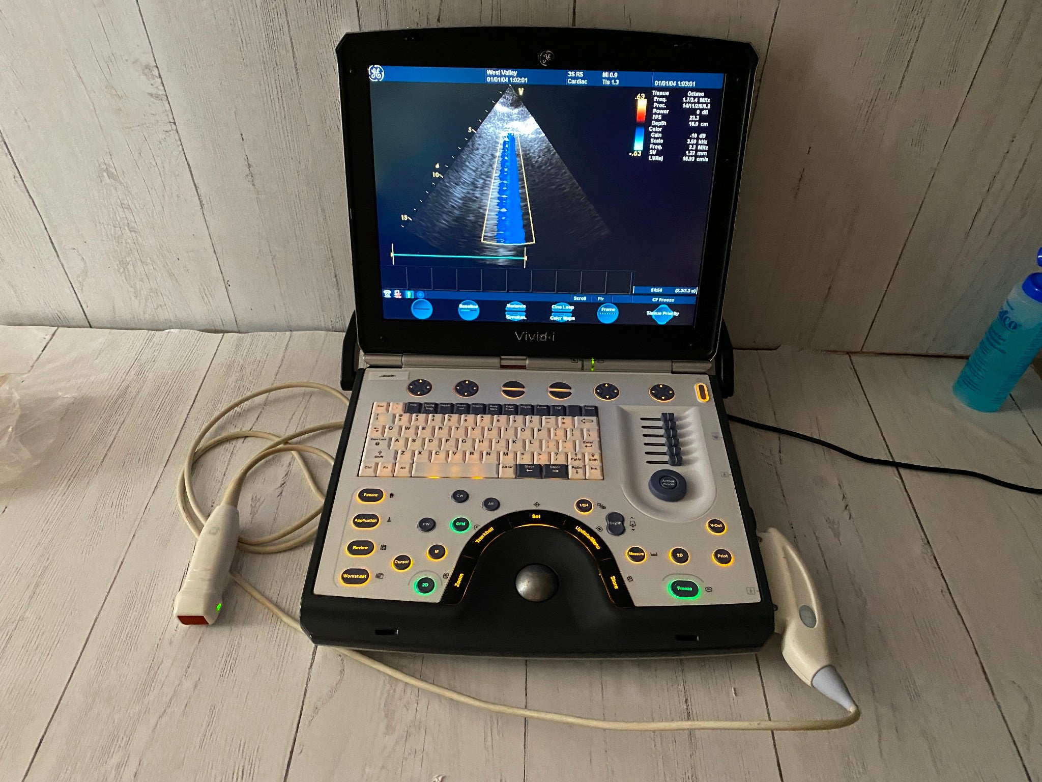 GE Vivid I  Color Doppler Ultrasound Scanner, CW  BT10 with 3s-RS cardiac probe DIAGNOSTIC ULTRASOUND MACHINES FOR SALE