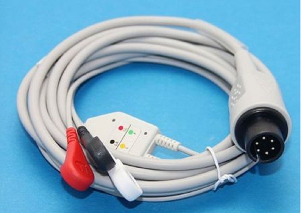 ALPTA 3 Leads ECG Cable AHA Snap 6 pins Generic AAMI DIAGNOSTIC ULTRASOUND MACHINES FOR SALE