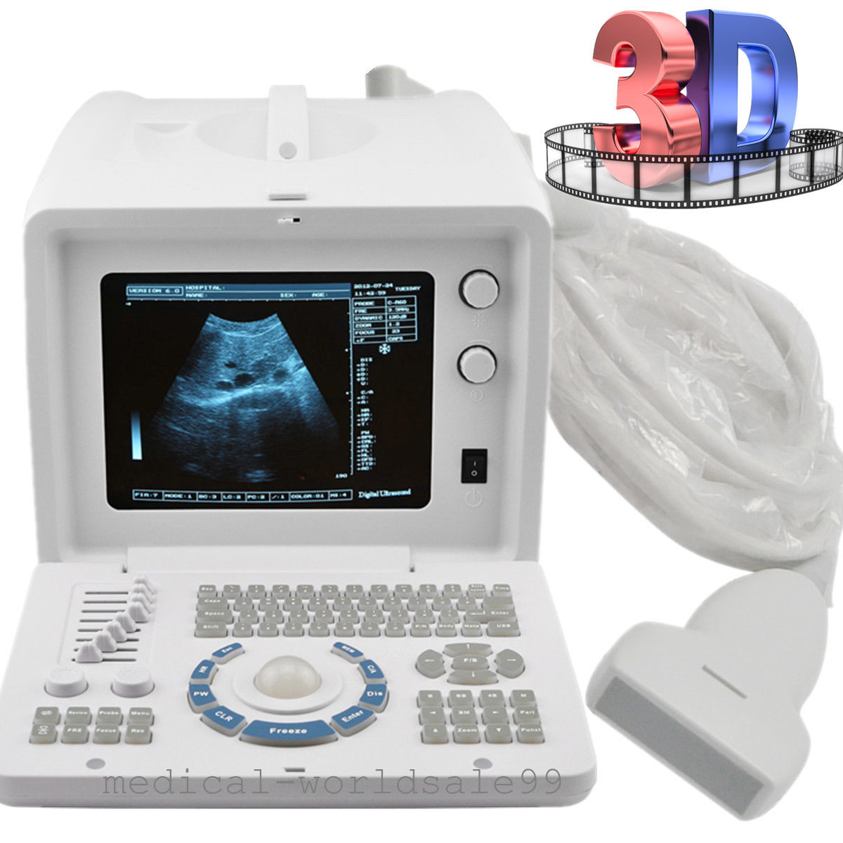 Ultrasonic Ultrasound Scanner Ultrasound Scanning+7.5Mhz Linear Array  probe  CE DIAGNOSTIC ULTRASOUND MACHINES FOR SALE