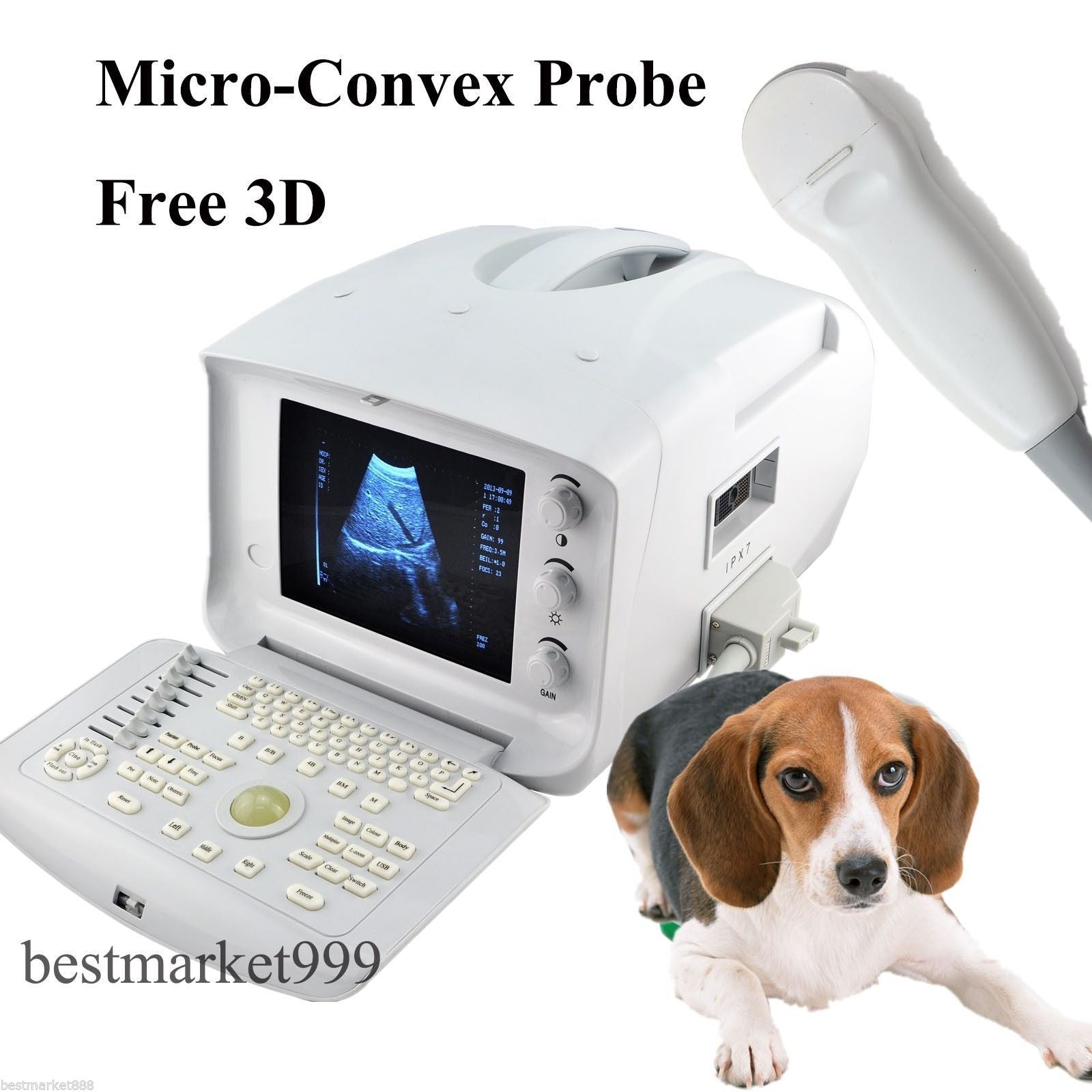 Gift 3D Vet Veterinary Digital Ultrasound Scanner Monitor Micro-Convex Probe USB DIAGNOSTIC ULTRASOUND MACHINES FOR SALE