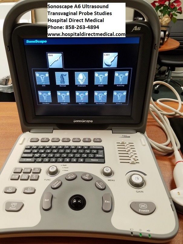 Sonoscape A6 Portable OBGYN Ultrasound with 2 Transducers DIAGNOSTIC ULTRASOUND MACHINES FOR SALE