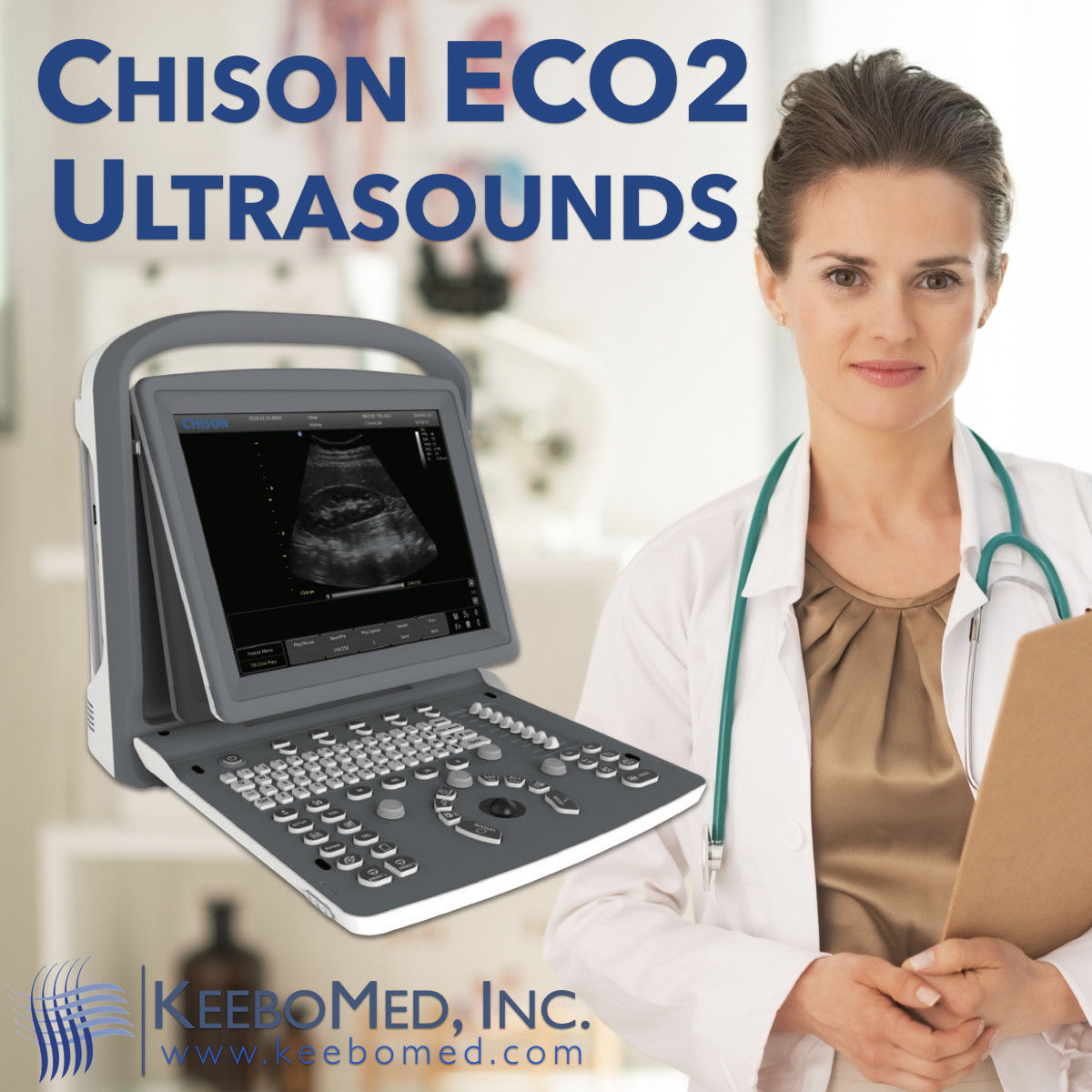 Chison ECO2 Portable Ultrasound Machine with Battery, One Probe,  and LED Screen DIAGNOSTIC ULTRASOUND MACHINES FOR SALE