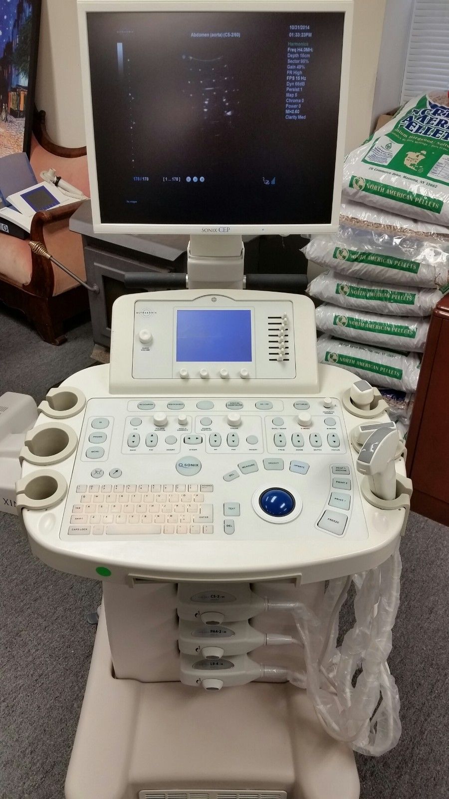 Ultrasonix Sonix CEP Ultrasound System for Emergency Medicine +PA4-2 L9-4 Probes DIAGNOSTIC ULTRASOUND MACHINES FOR SALE