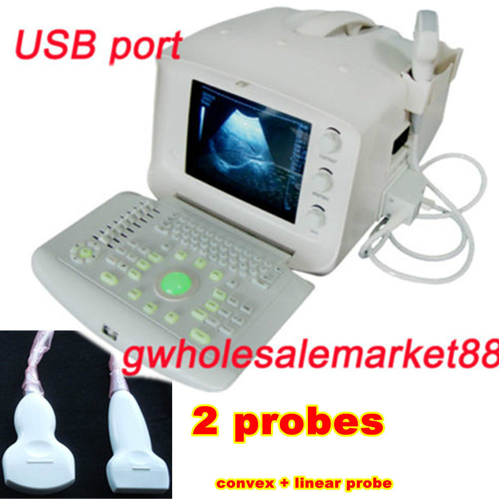 New + 3D STATION Portable Ultrasound Scanner machine Convex + Linear 2 Probes US DIAGNOSTIC ULTRASOUND MACHINES FOR SALE