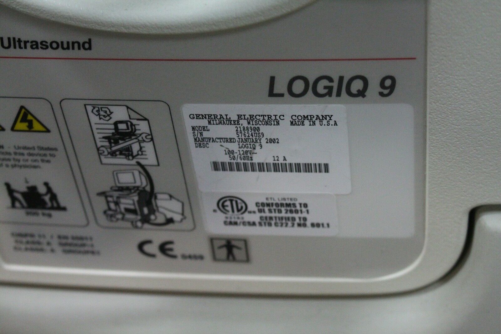 GE Logiq 9 Ultrasound WORKING DIAGNOSTIC ULTRASOUND MACHINES FOR SALE