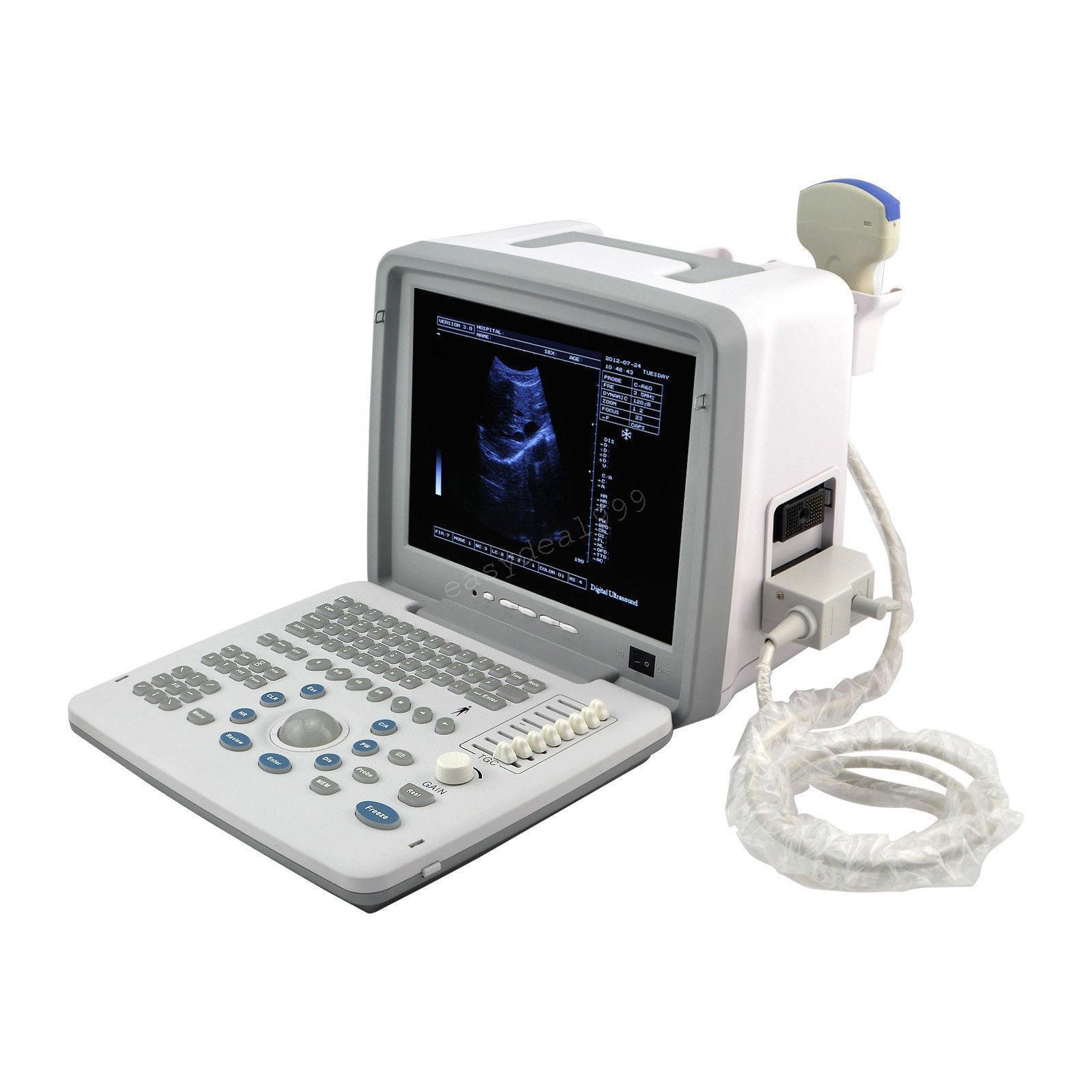 LCD Full Digital Portable Ultrasound Scanner Machine Convex Transvaginal 2 Probe DIAGNOSTIC ULTRASOUND MACHINES FOR SALE