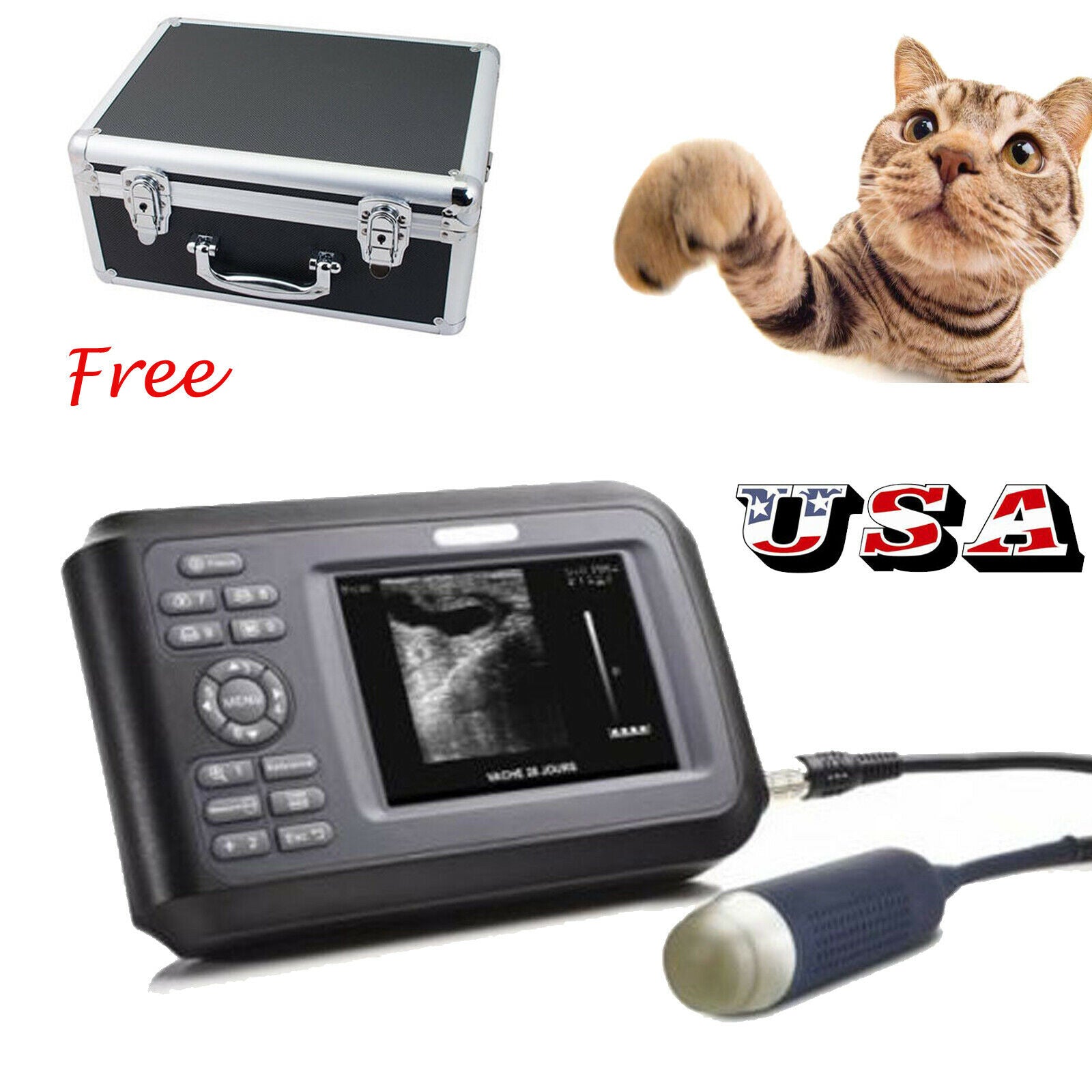 Portable Vet Digital Ultrasound Scanner Machine W Rectal Animal Horse Cow Sheep DIAGNOSTIC ULTRASOUND MACHINES FOR SALE