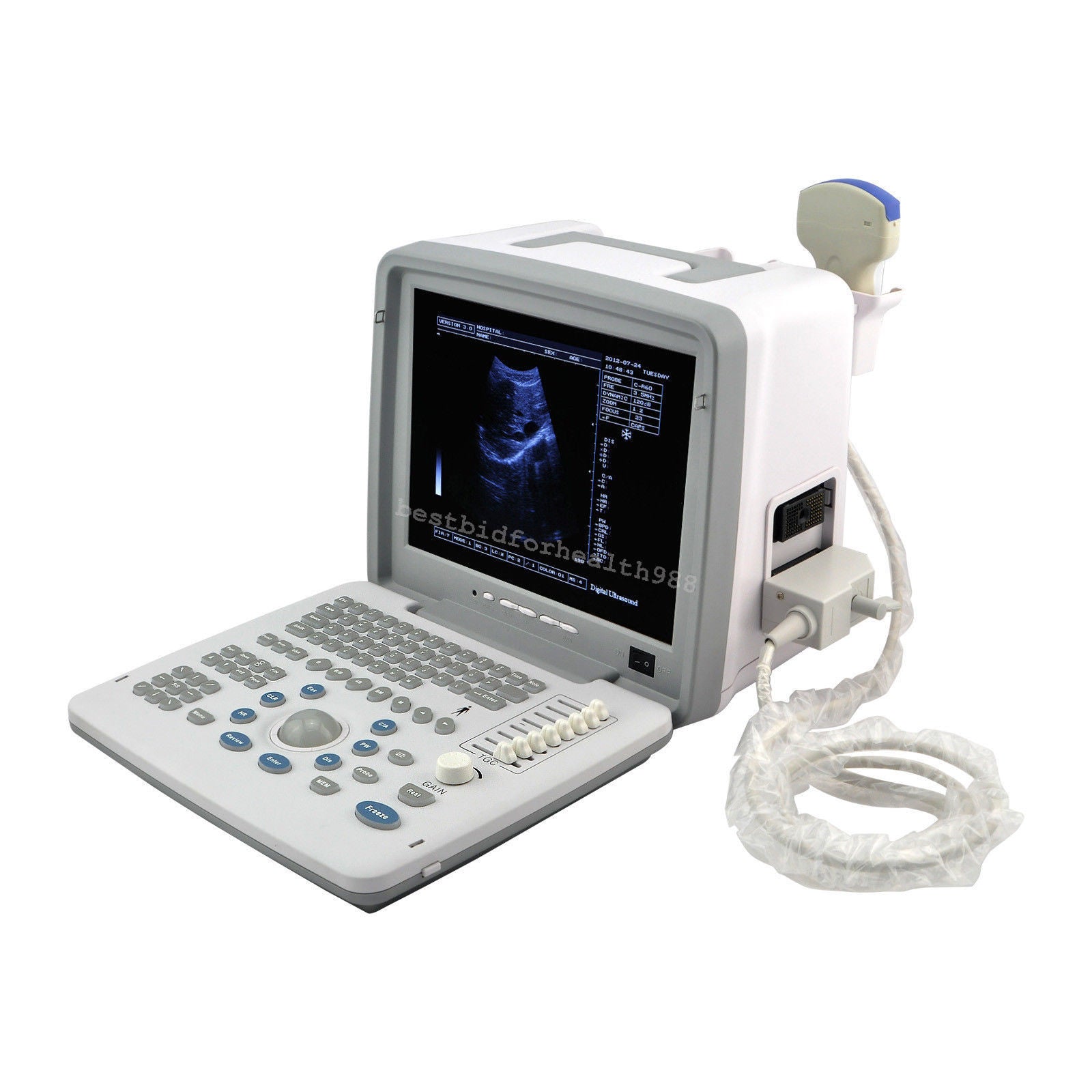 Digital 12 Inch LCD Portable Ultrasound Scanner & Convex,Linear 2 Probes & 3D CD 190891366399 DIAGNOSTIC ULTRASOUND MACHINES FOR SALE