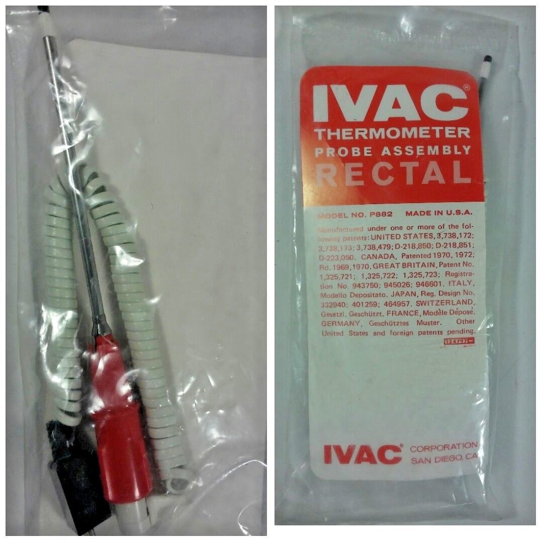 NEW SEALED IVAC Rectal Thermometer Probe Assembly Model P882 USA MADE DIAGNOSTIC ULTRASOUND MACHINES FOR SALE