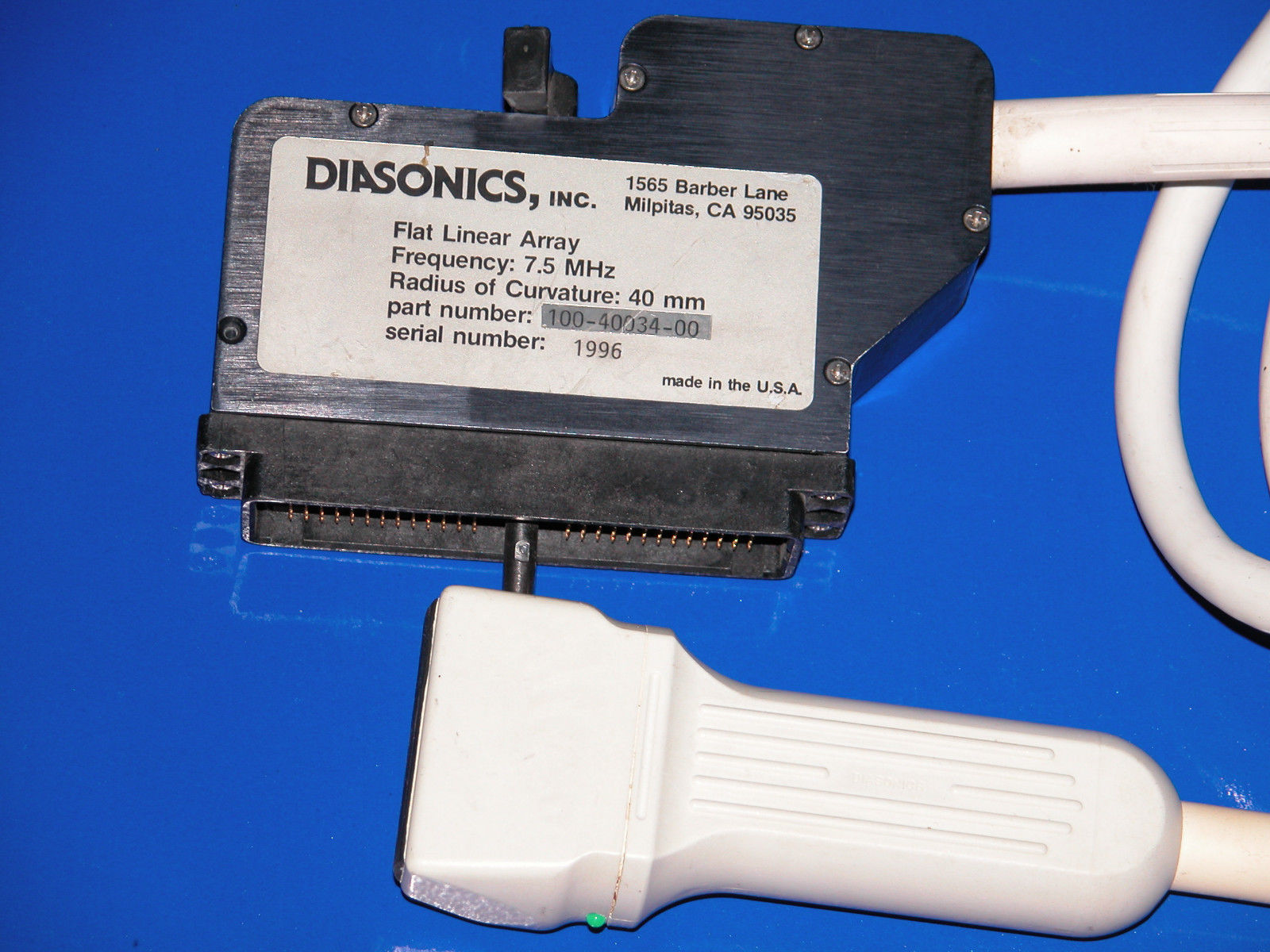 Diasonics probe - FLA - flat linear array - 7.5 MHZ DIAGNOSTIC ULTRASOUND MACHINES FOR SALE