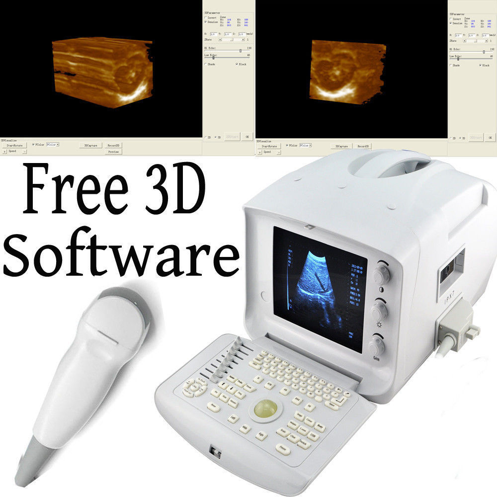 Vet 10'' LCD Digital Ultrasound Scanner Micro-Convex Cardiac Probe + 3D Version DIAGNOSTIC ULTRASOUND MACHINES FOR SALE