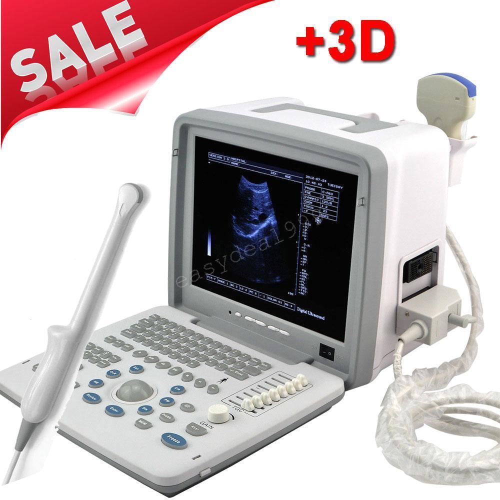 LCD Full Digital Portable Ultrasound Scanner Machine Convex Transvaginal 2 Probe DIAGNOSTIC ULTRASOUND MACHINES FOR SALE