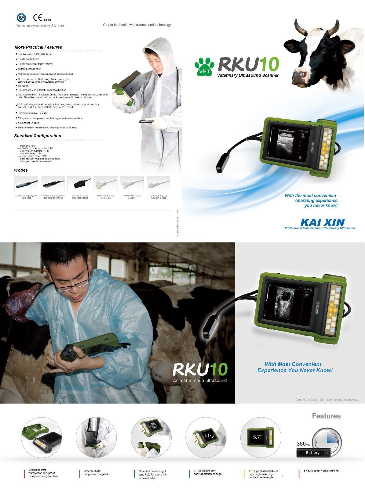 KeeboMed RKU-10 Veterinary Ultrasound Machine - Large Animals with Rectal Probe DIAGNOSTIC ULTRASOUND MACHINES FOR SALE