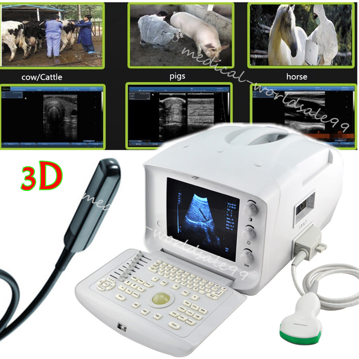 Ultrasonic Ultrasound Scanner 3.5 Mhz Convex 6.5mhz Rectal Probes VET Animal 3D 190891853684 DIAGNOSTIC ULTRASOUND MACHINES FOR SALE