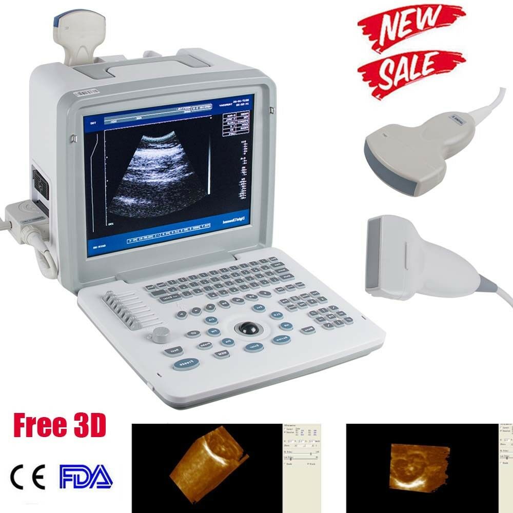 Portable Ultrasound Scanner Machine Convex Linear  2 Transducer +3D Free DIAGNOSTIC ULTRASOUND MACHINES FOR SALE