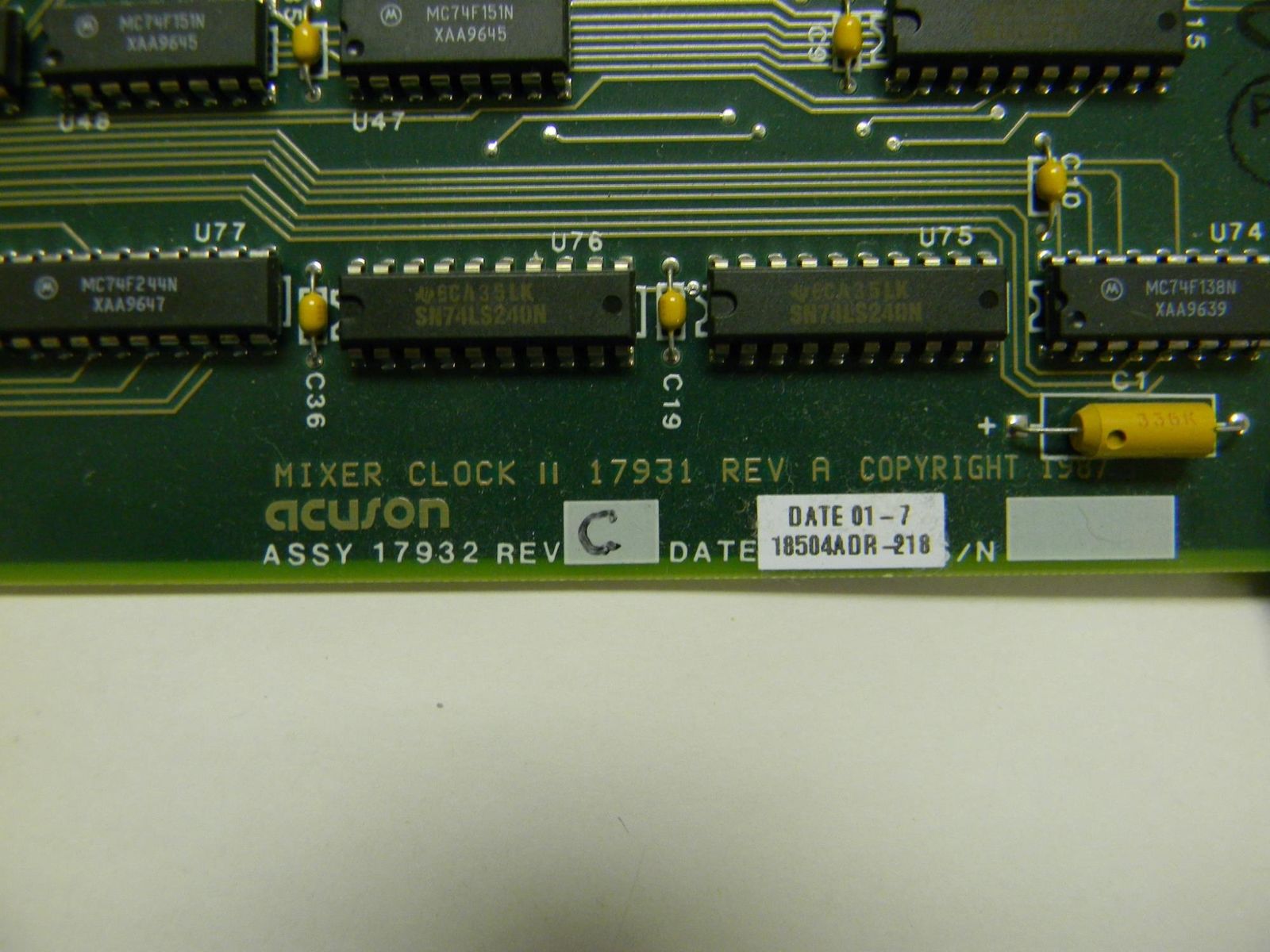 Acuson Sequoia C256 Ultrasound MIXER CLOCK II  ASSY 17932 BOARD MXK2 DIAGNOSTIC ULTRASOUND MACHINES FOR SALE