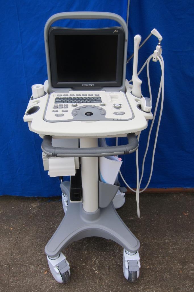 Sonoscape A6 Ultrasound System with 2 Probes, Trolley, Printer, Complete Set DIAGNOSTIC ULTRASOUND MACHINES FOR SALE