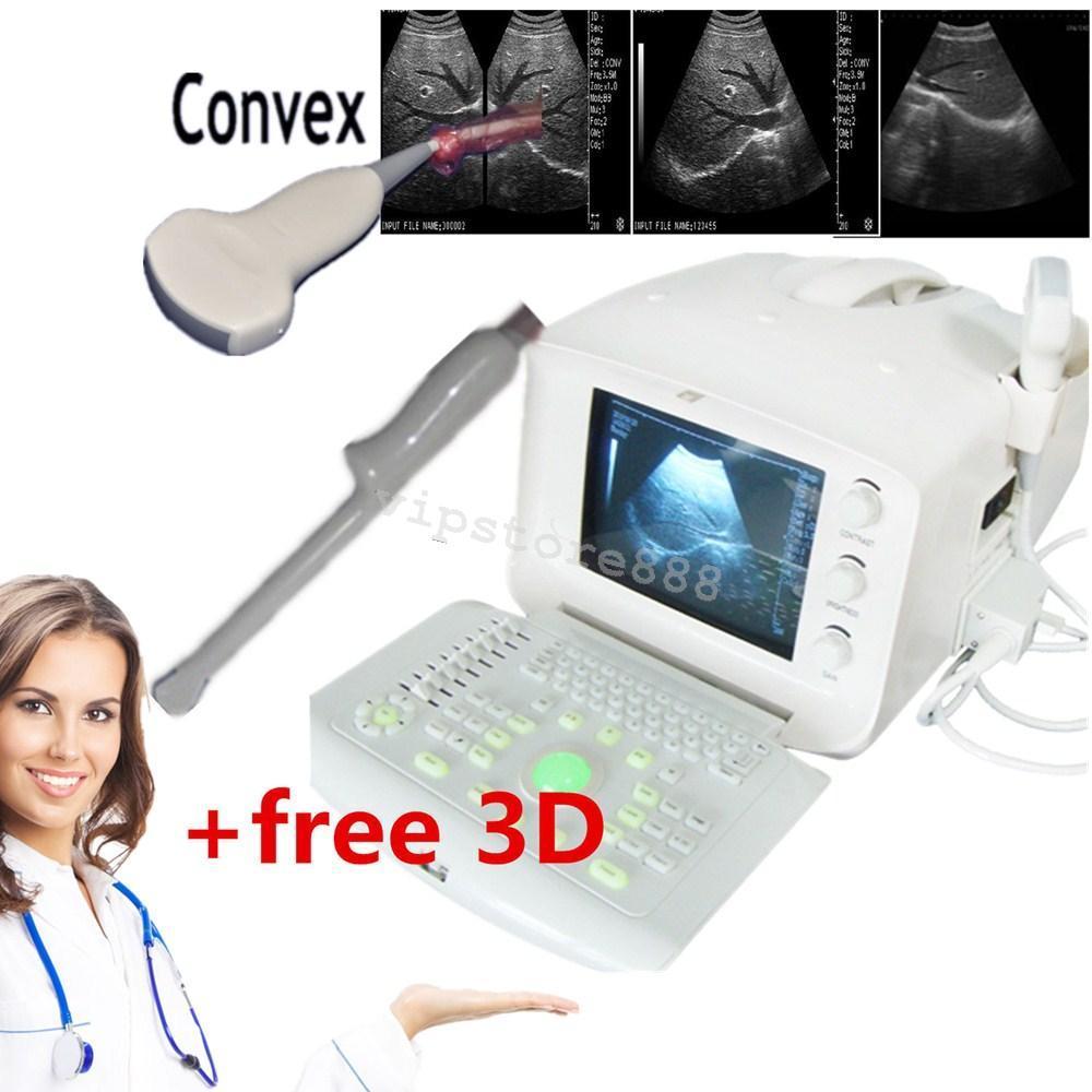 Convex Probe &Transvaginal 2 Probes Digital Portable Ultrasound Scanner +Free 3D DIAGNOSTIC ULTRASOUND MACHINES FOR SALE