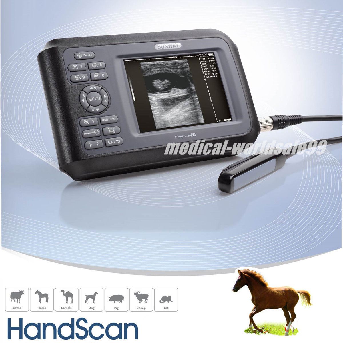 Vet Digital Portable Ultrasound Ultrasonic Scanner Machine Animal + Rectal Probe DIAGNOSTIC ULTRASOUND MACHINES FOR SALE