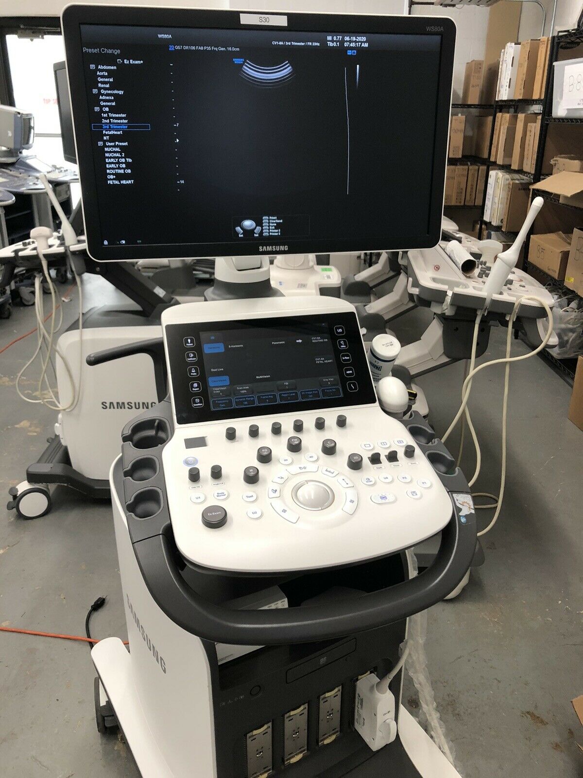 Samsung WS80A Elite Ultrasound and CV1-8 3D Abdominal with Realistic Vue DIAGNOSTIC ULTRASOUND MACHINES FOR SALE