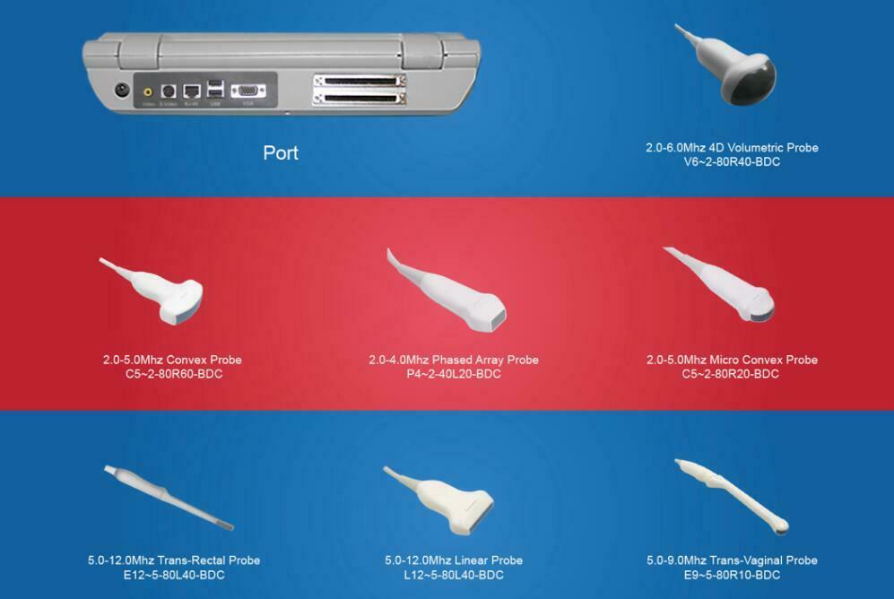 Portable Cardiac Heart Ultrasound Scanner Color Doppler Machine Phased Array PW DIAGNOSTIC ULTRASOUND MACHINES FOR SALE