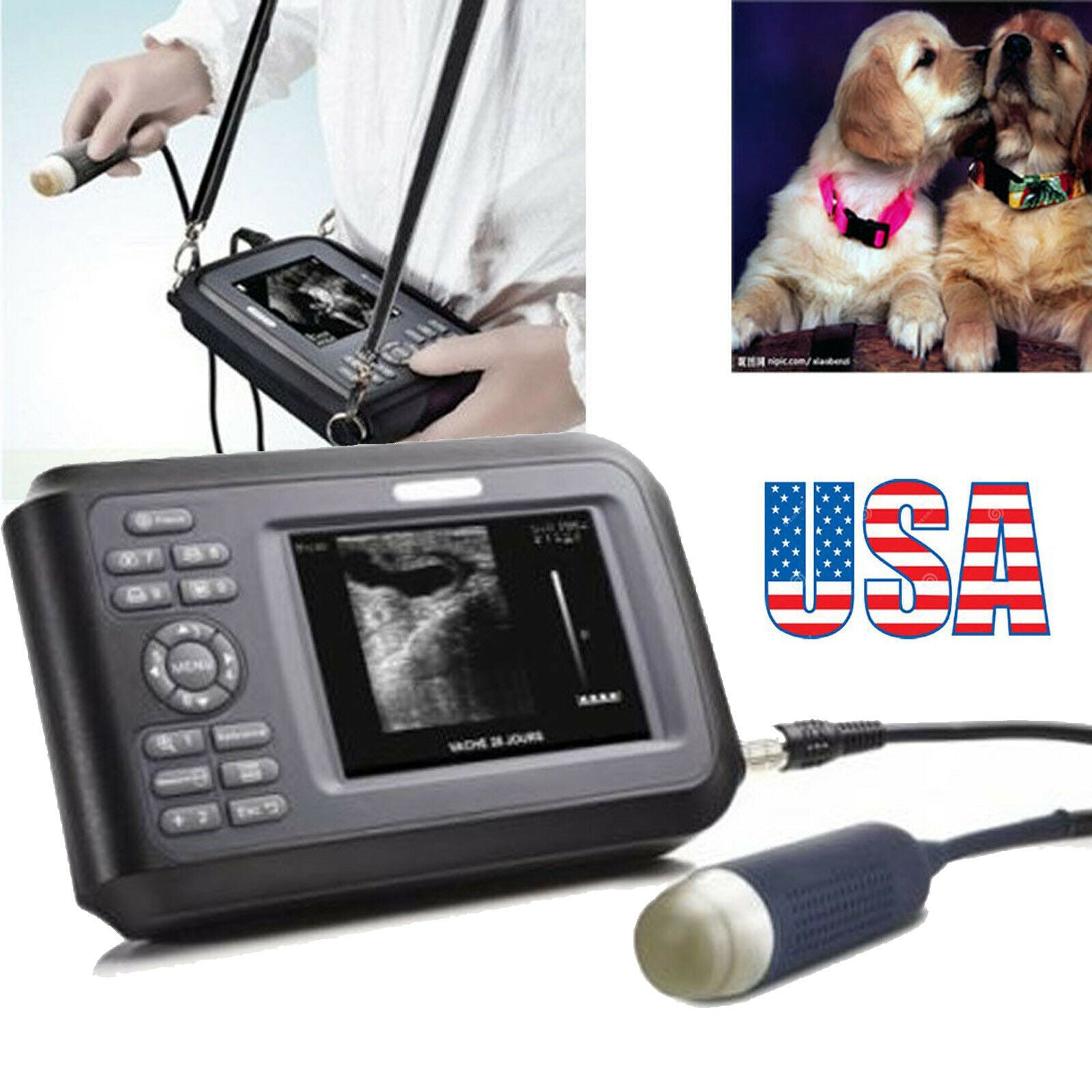 Portable Vet Digital Ultrasound Scanner Machine W Rectal Animal Horse Cow Sheep DIAGNOSTIC ULTRASOUND MACHINES FOR SALE