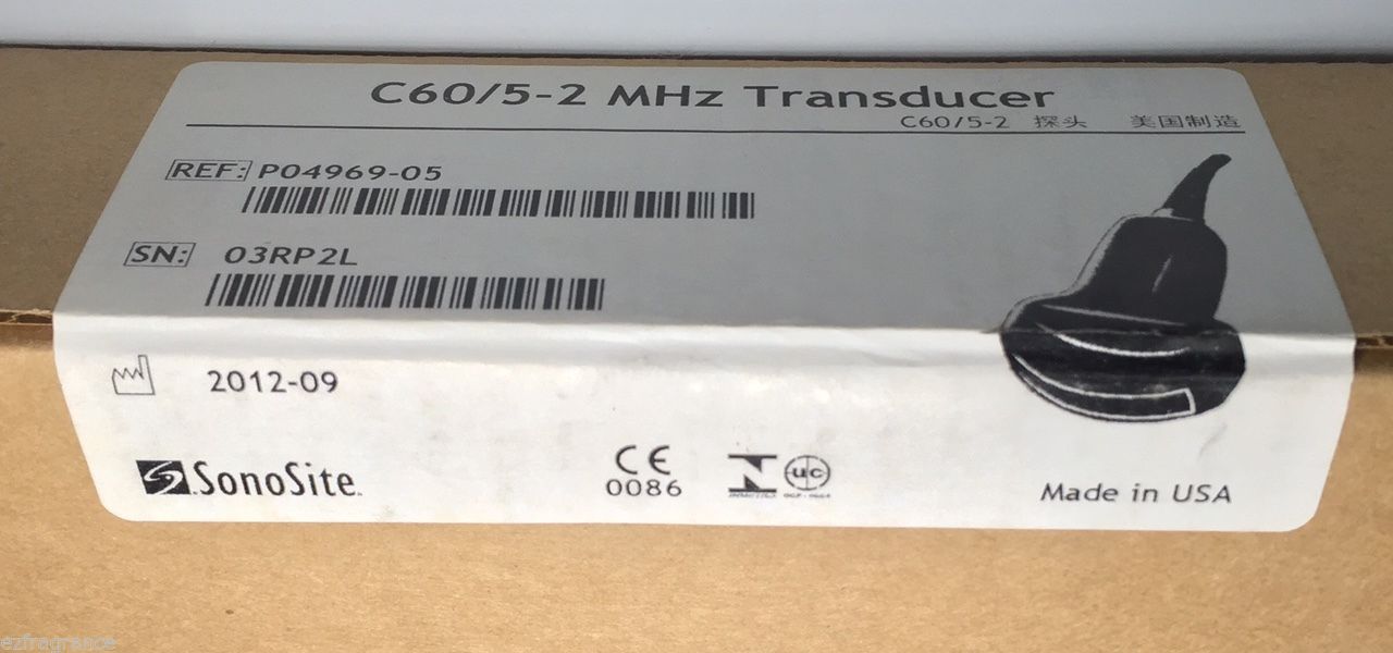 SONOSITE C60/5-2 MHZ ULTRASOUND Convex Array Transducer REF#P04969-05 New in BOX DIAGNOSTIC ULTRASOUND MACHINES FOR SALE