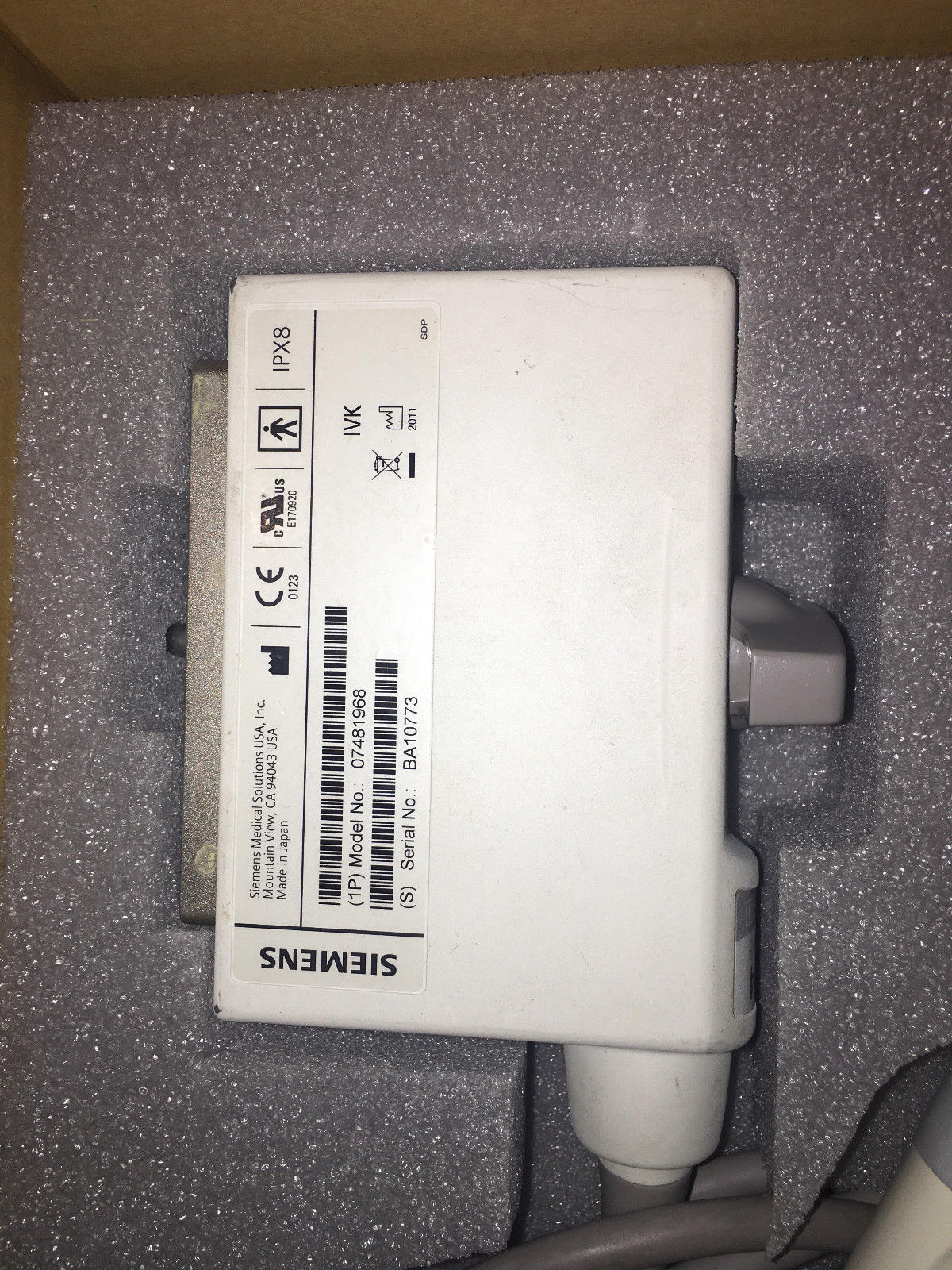 SIEMENS ANTARES EV9F4 3D/4D PROBE MODEL:07481968 / 2007 MODEL DIAGNOSTIC ULTRASOUND MACHINES FOR SALE