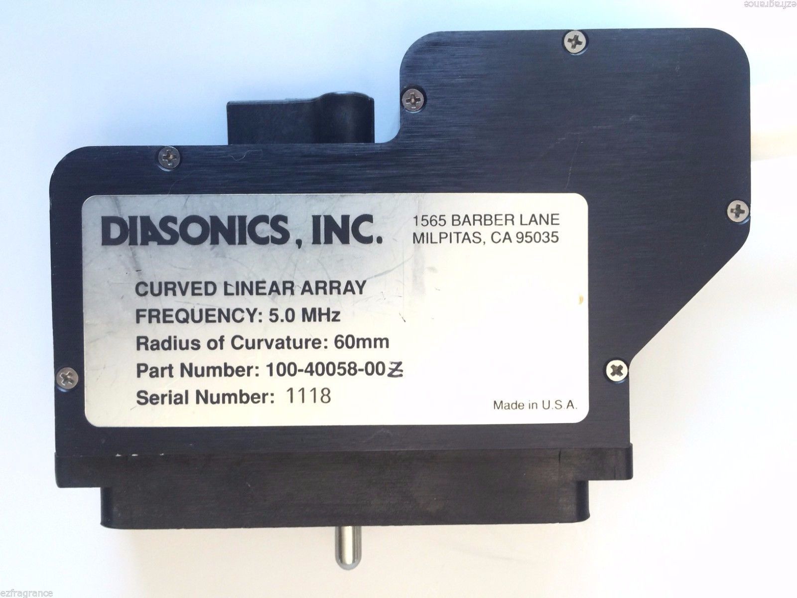 Diasonics 5.0 MHz Curved Linear Array Ultrasound Probe / Transducer Used. DIAGNOSTIC ULTRASOUND MACHINES FOR SALE